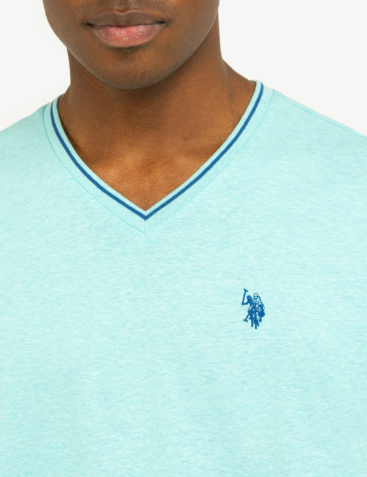 TIPPED V-NECK JERSEY T-SHIRT - Image 8