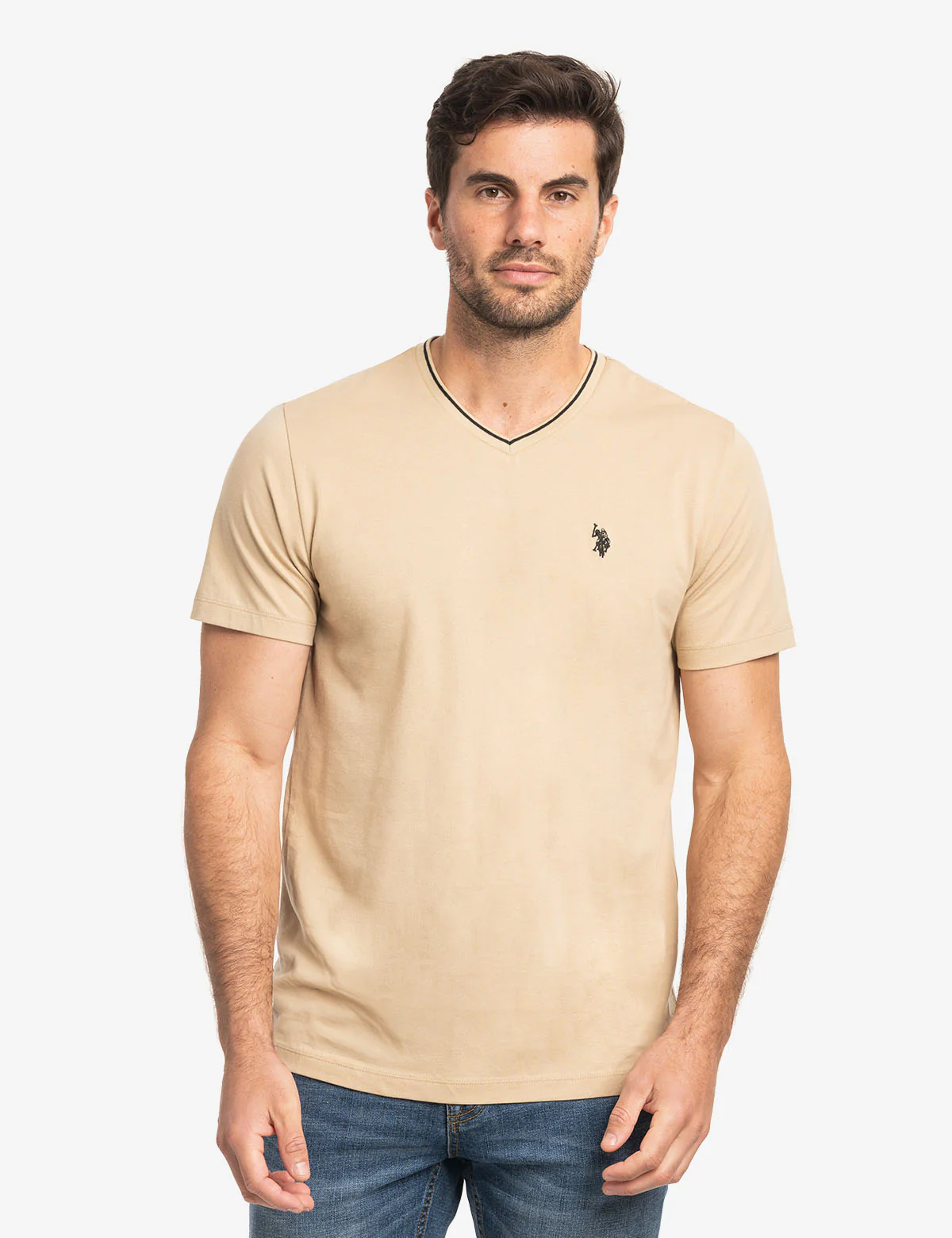 TIPPED V-NECK JERSEY T-SHIRT - Image 11