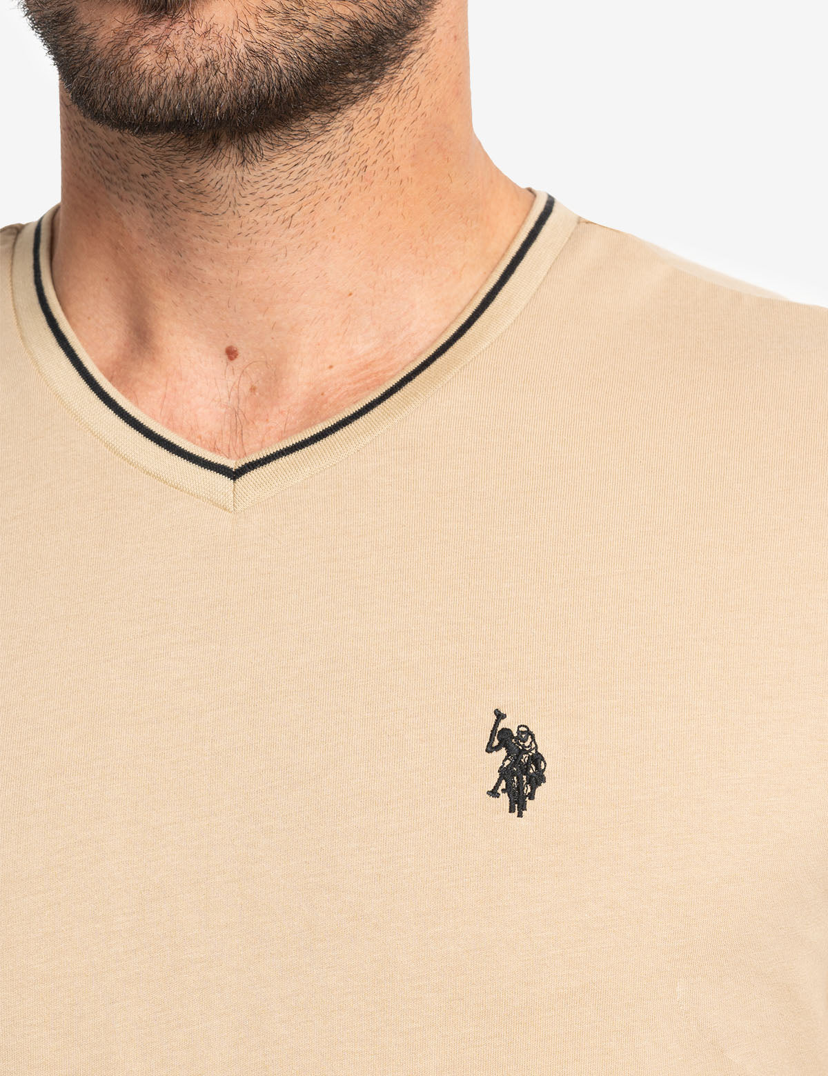 TIPPED V-NECK JERSEY T-SHIRT - Image 13