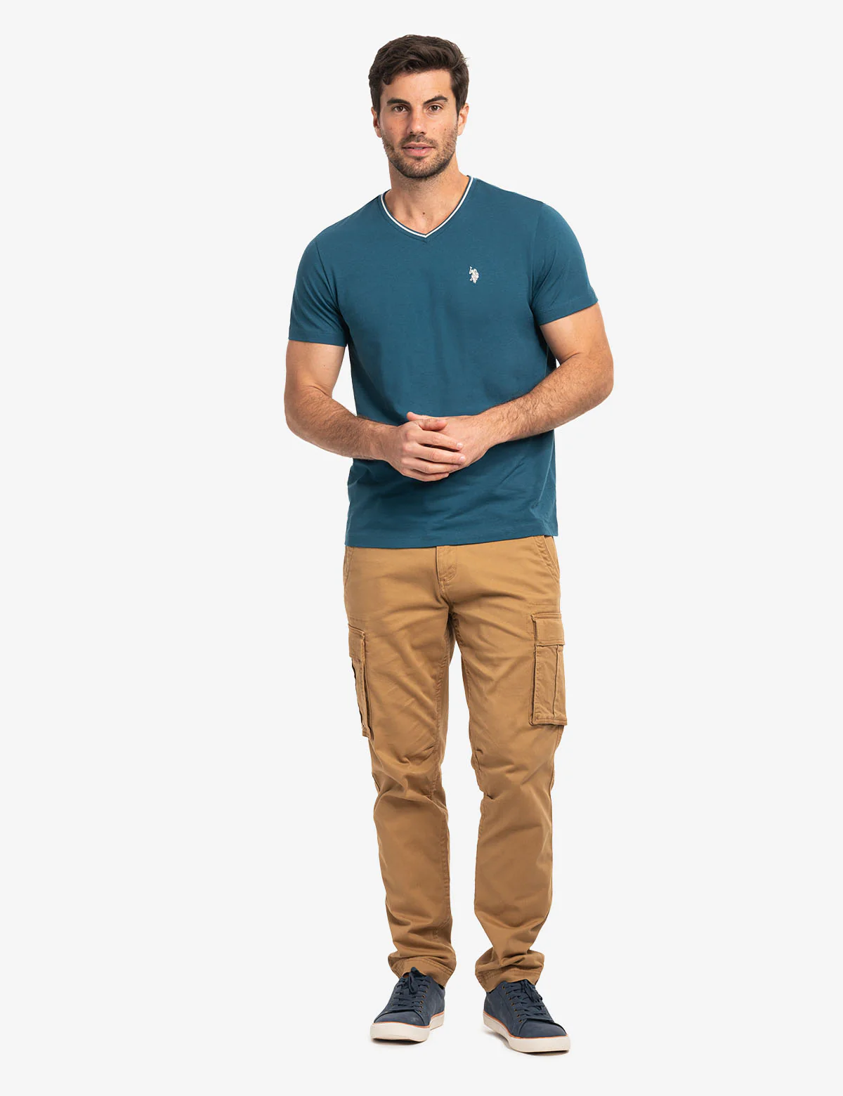 TIPPED V-NECK JERSEY T-SHIRT - Image 8