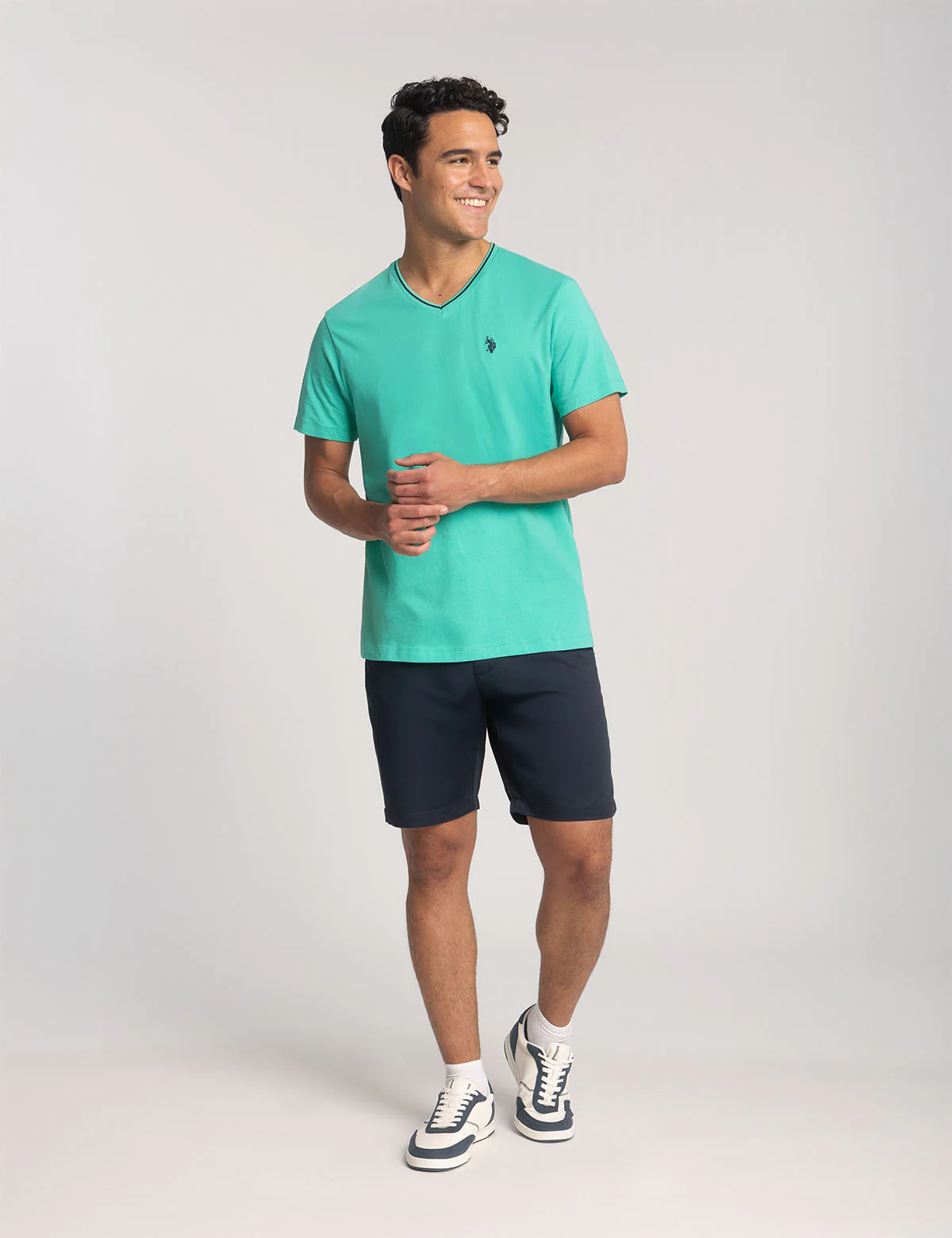 TIPPED V-NECK JERSEY T-SHIRT - Image 11