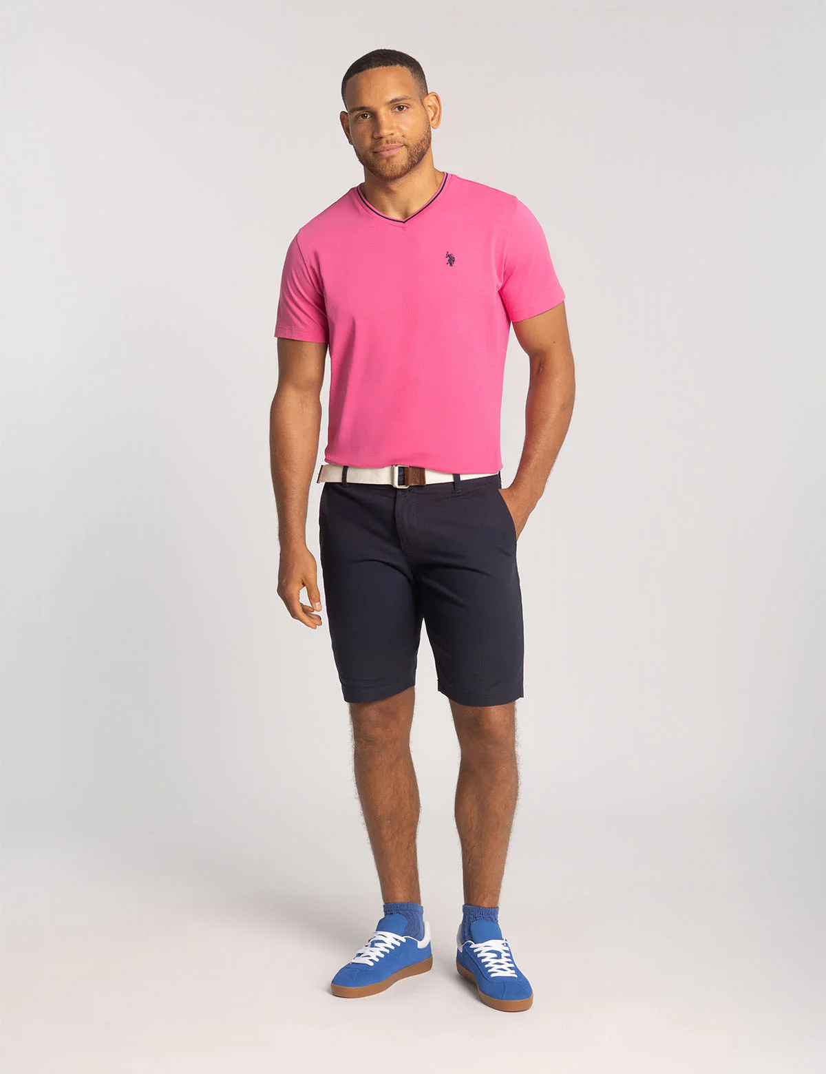 TIPPED V-NECK JERSEY T-SHIRT - Image 3