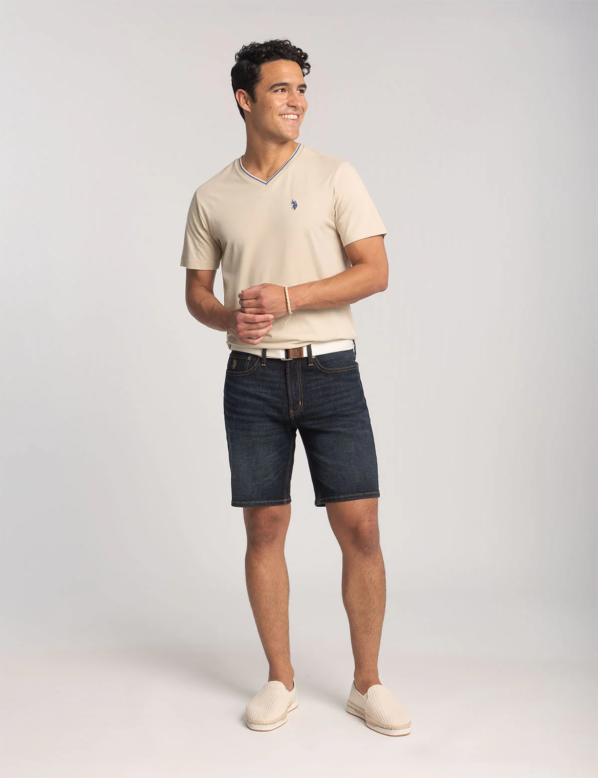 TIPPED V-NECK JERSEY T-SHIRT - Image 7