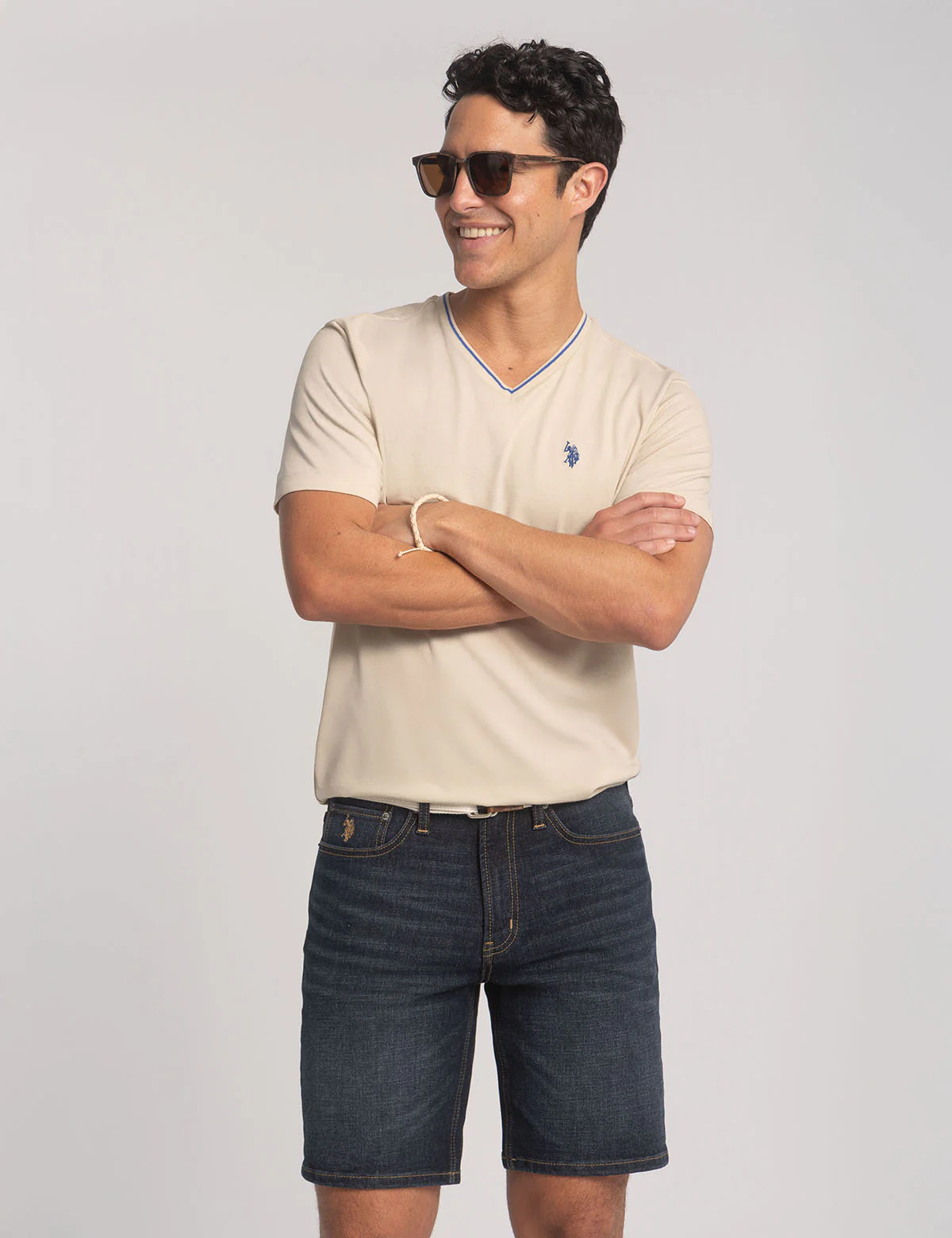 TIPPED V-NECK JERSEY T-SHIRT - Image 9