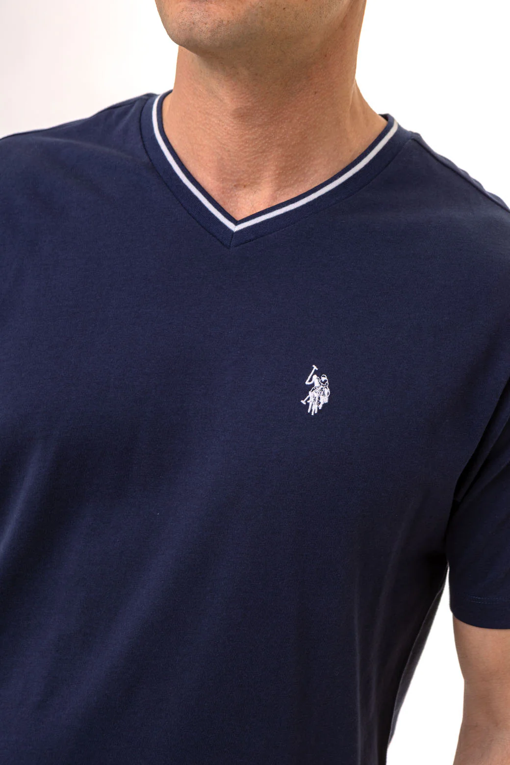 TIPPED V-NECK JERSEY T-SHIRT - Image 9