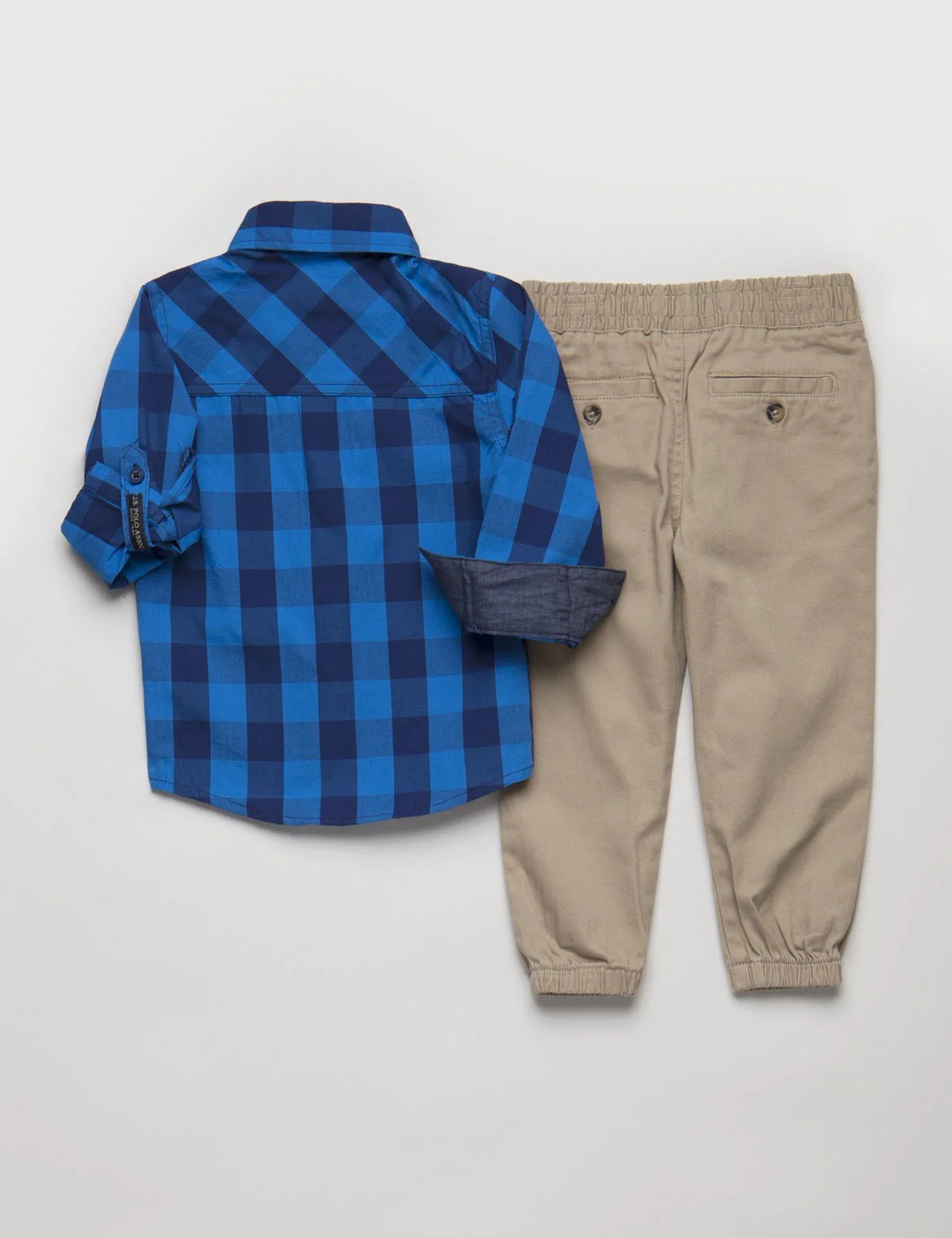 Toddler 2 Piece Set - Plaid Shirt & Joggers - Image 2