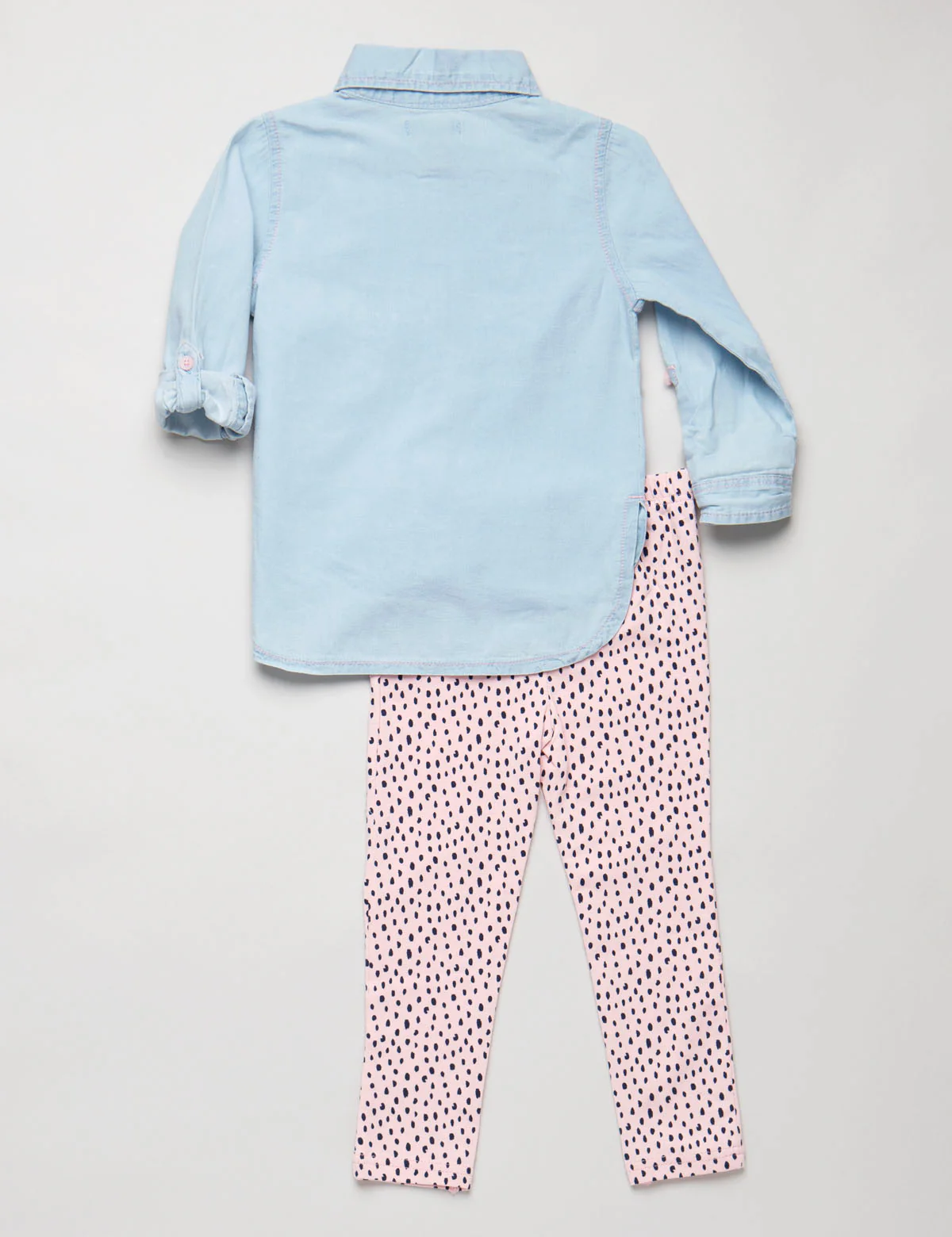 Toddler 2 Piece Set: Pleated Shirt & Leggings - Image 2