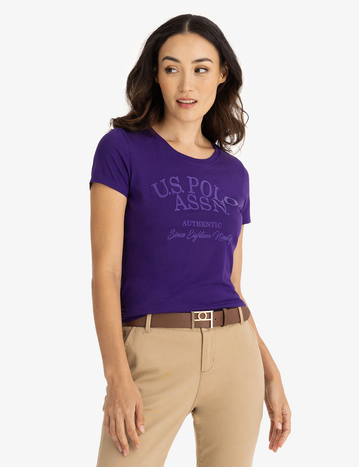 TONAL FLOCKED SEMI SCOOP JERSEY T-SHIRT - Image 3