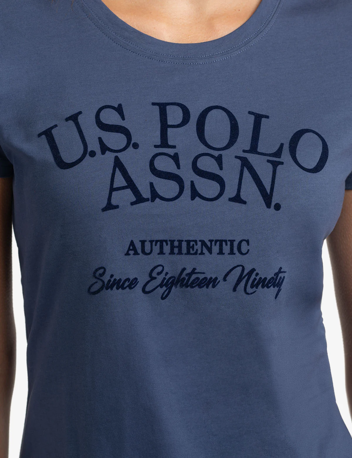 TONAL FLOCKED SEMI SCOOP JERSEY T-SHIRT - Image 7