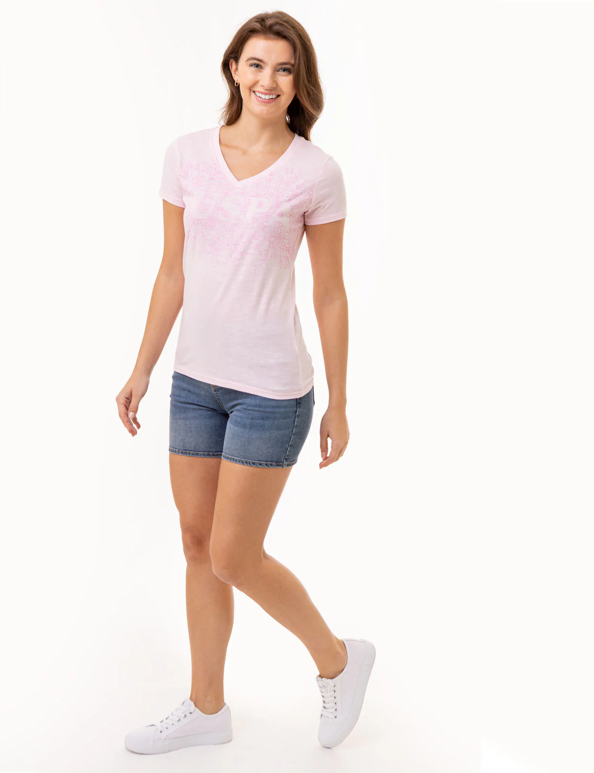 TONAL FLORAL V-NECK T-SHIRT - Image 3