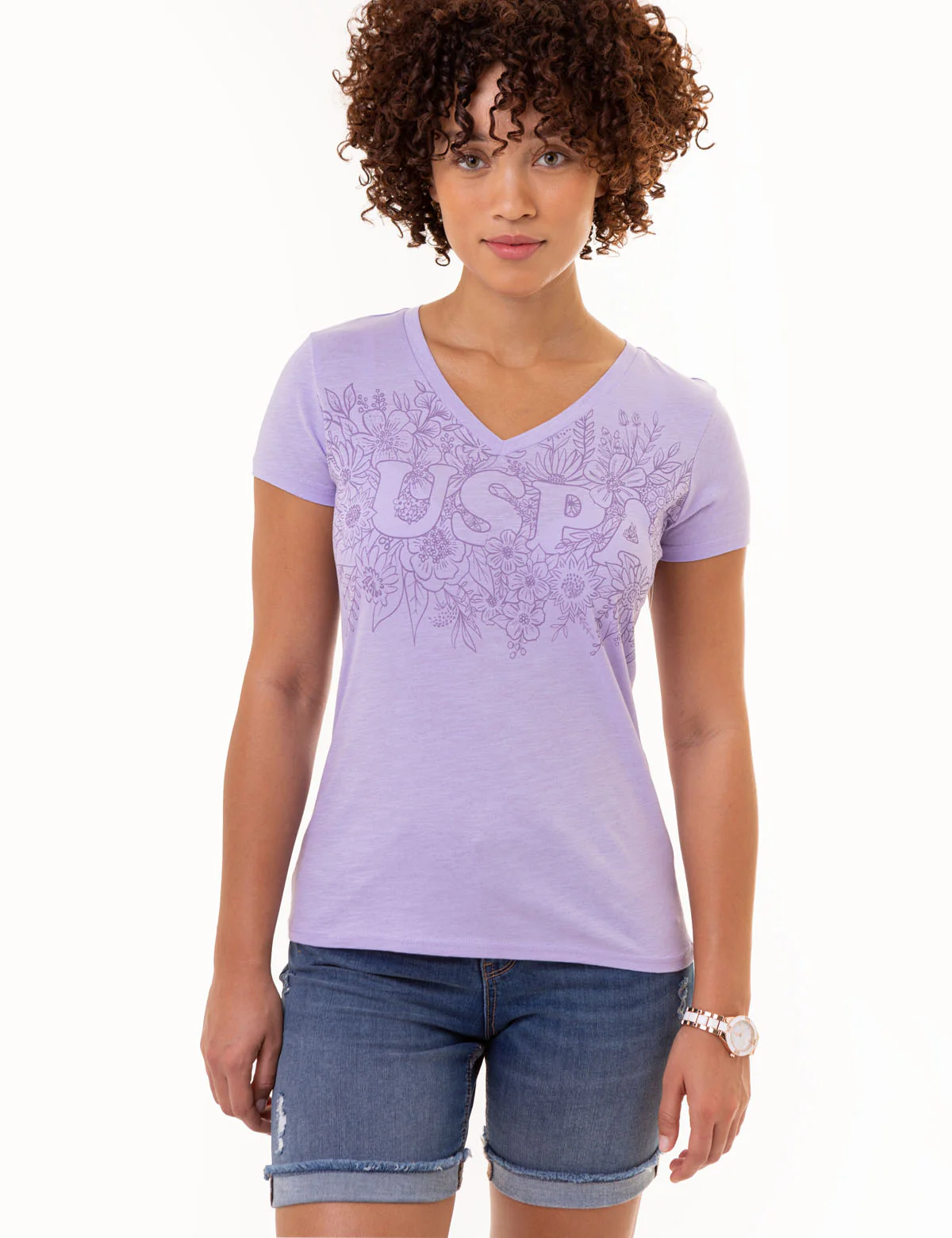 TONAL FLORAL V-NECK T-SHIRT - Image 5