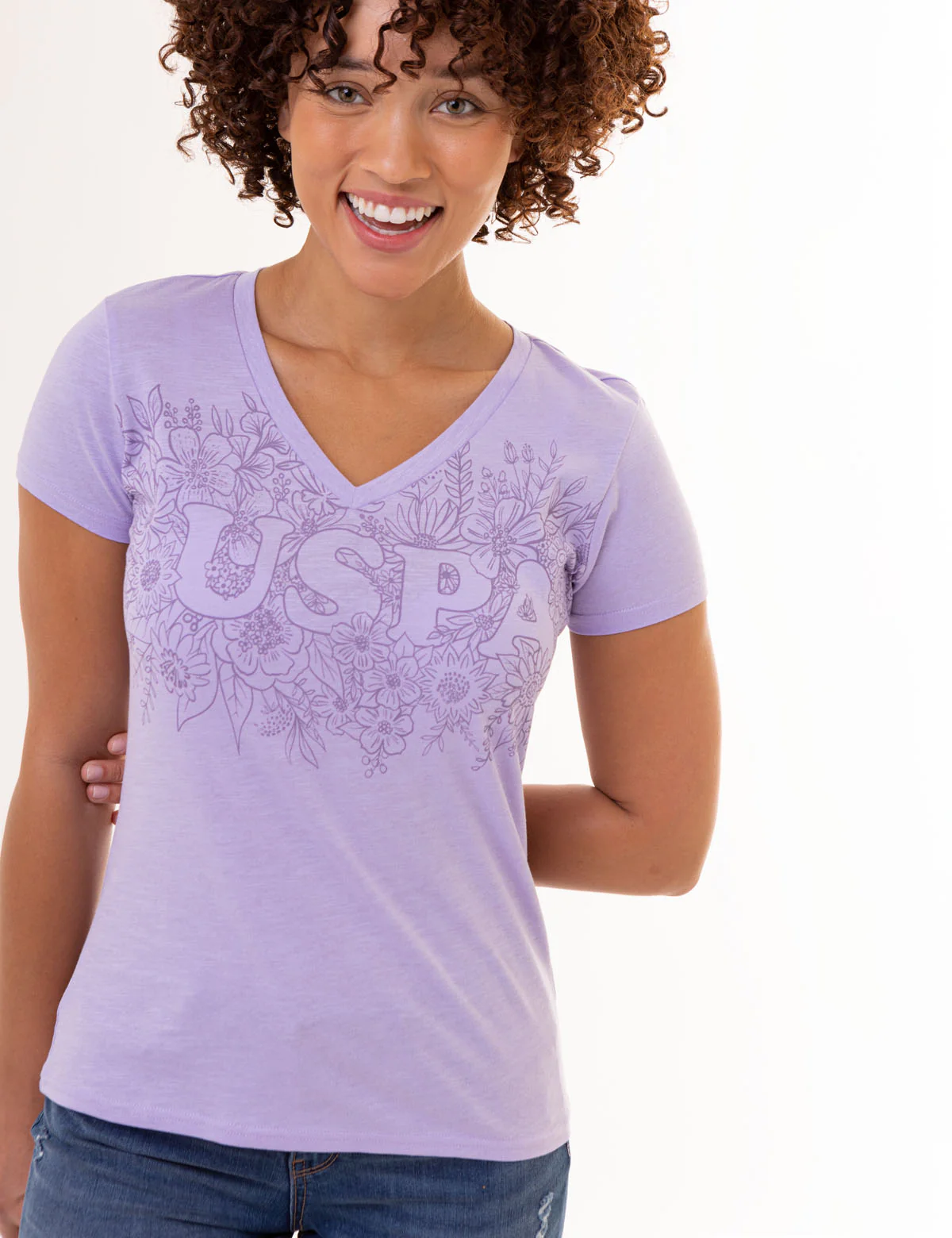 TONAL FLORAL V-NECK T-SHIRT - Image 8