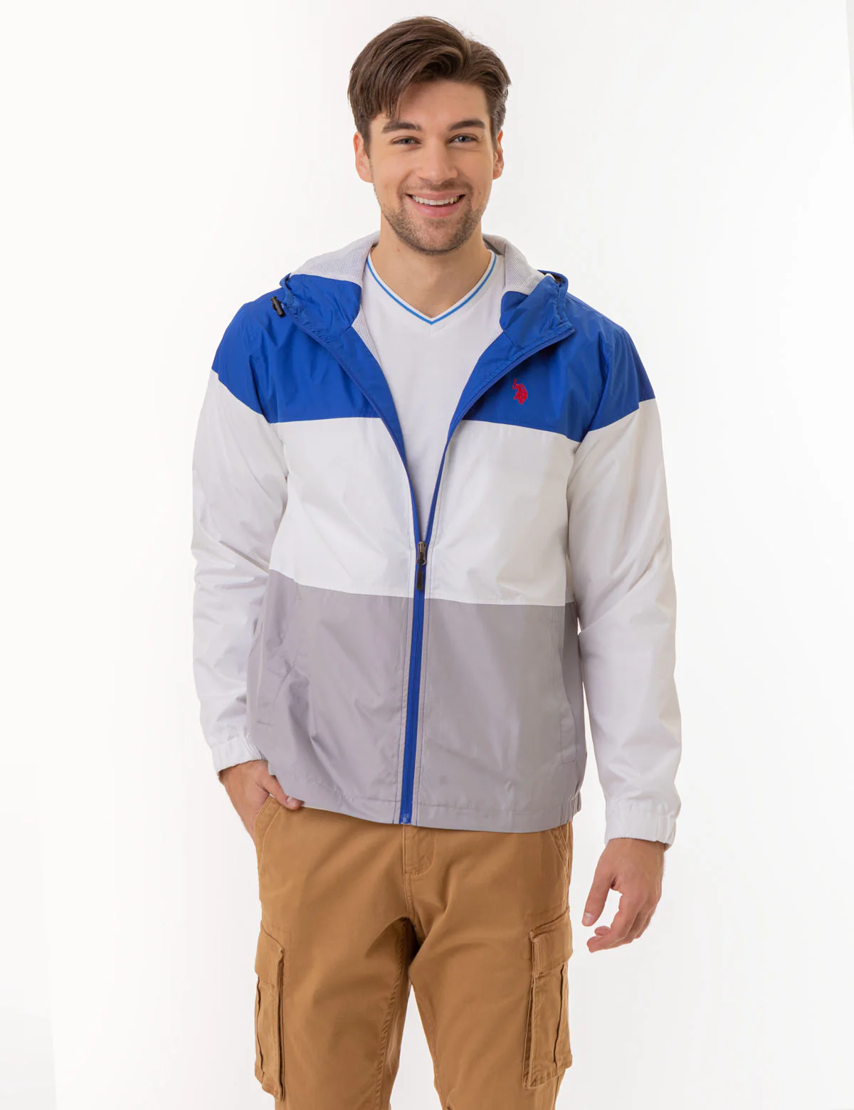 TRI COLORBLOCK HEATHERED WINDBREAKER - Image 5