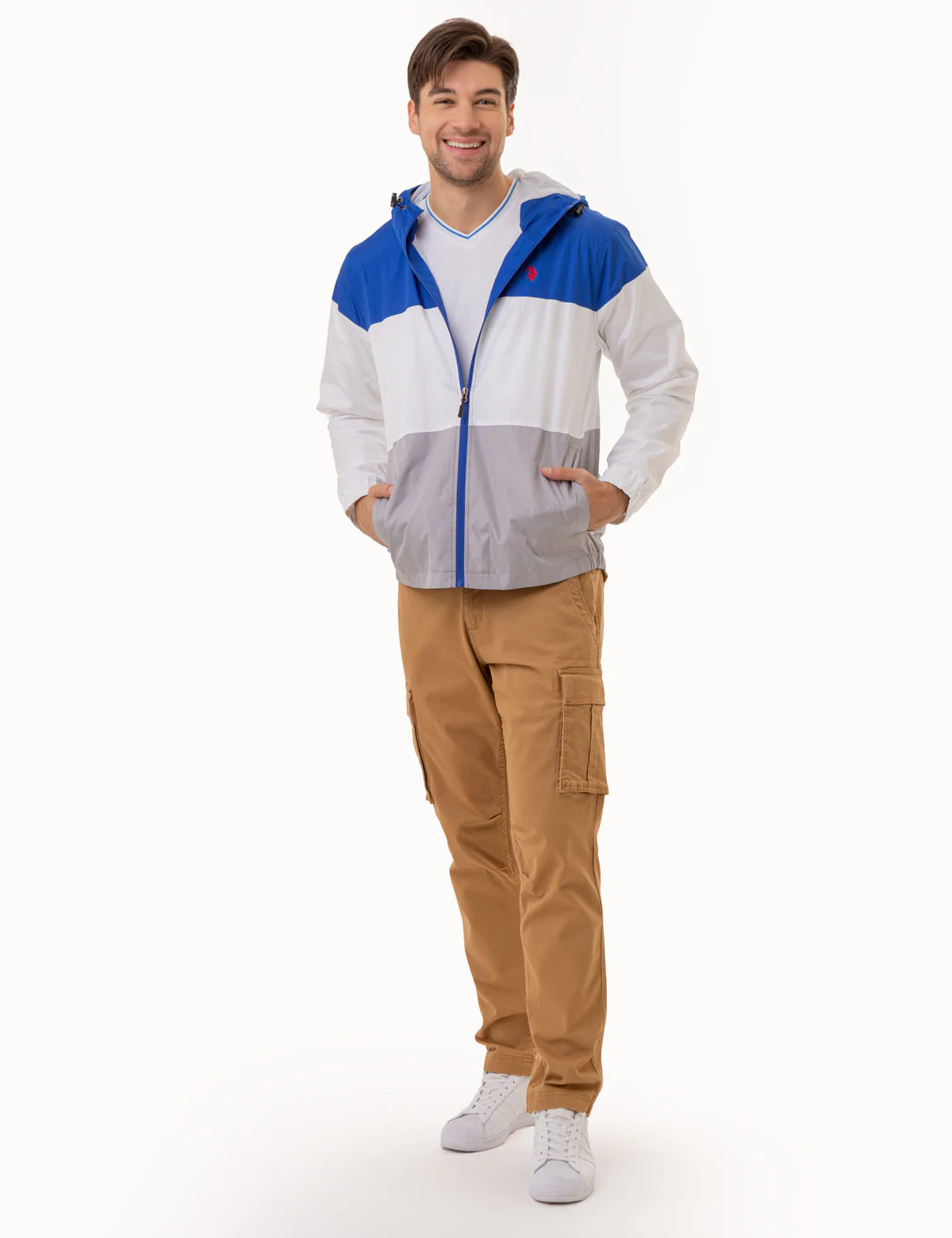 TRI COLORBLOCK HEATHERED WINDBREAKER - Image 6