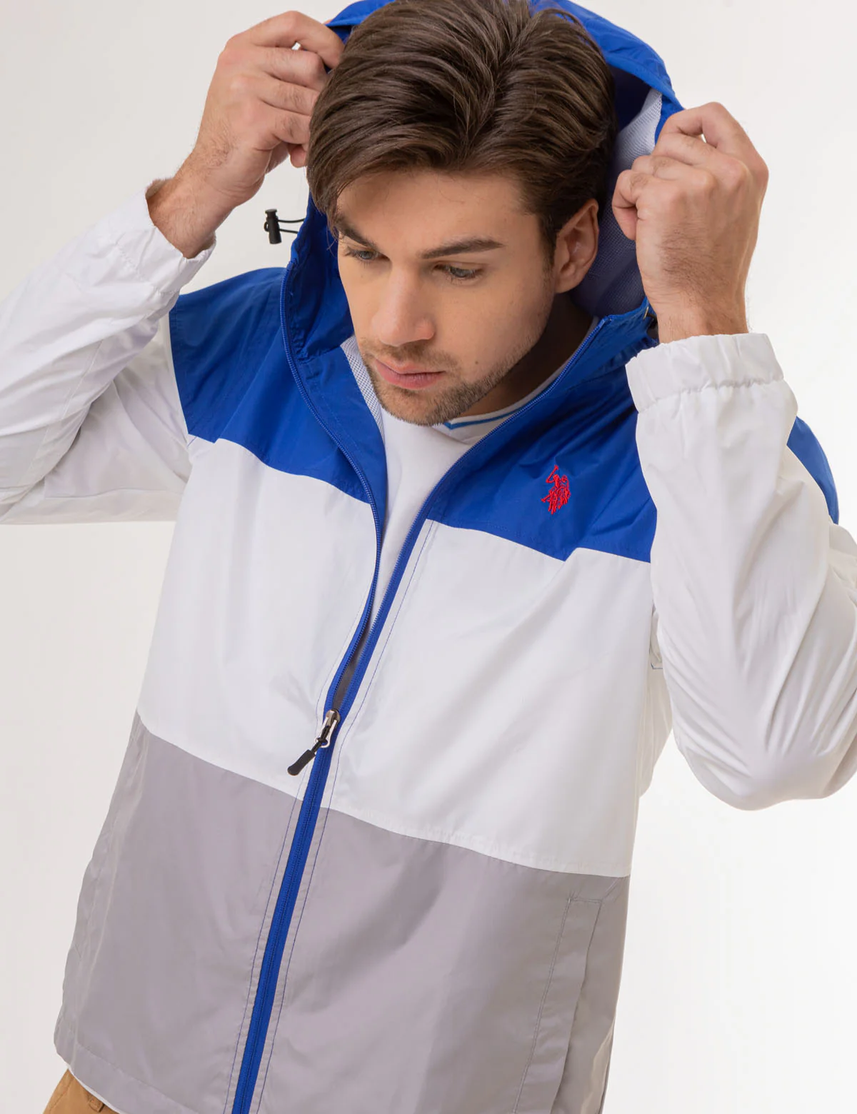 TRI COLORBLOCK HEATHERED WINDBREAKER - Image 8