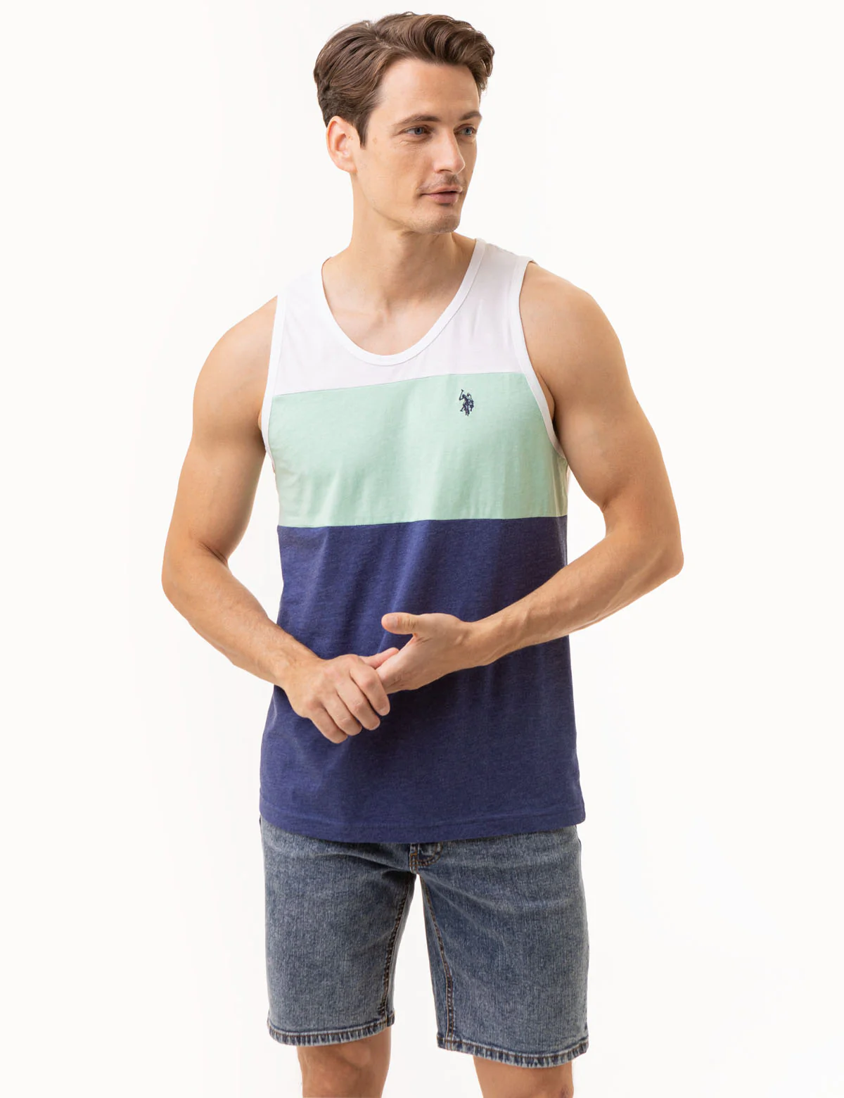 TRI-COLORBLOCK JERSEY MUSCLE TANK - Image 10