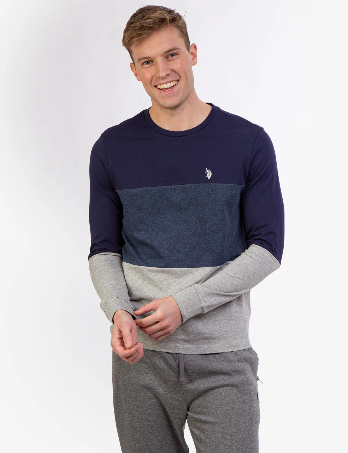 TRI COLORBLOCK LONG SLEEVE T-SHIRT
