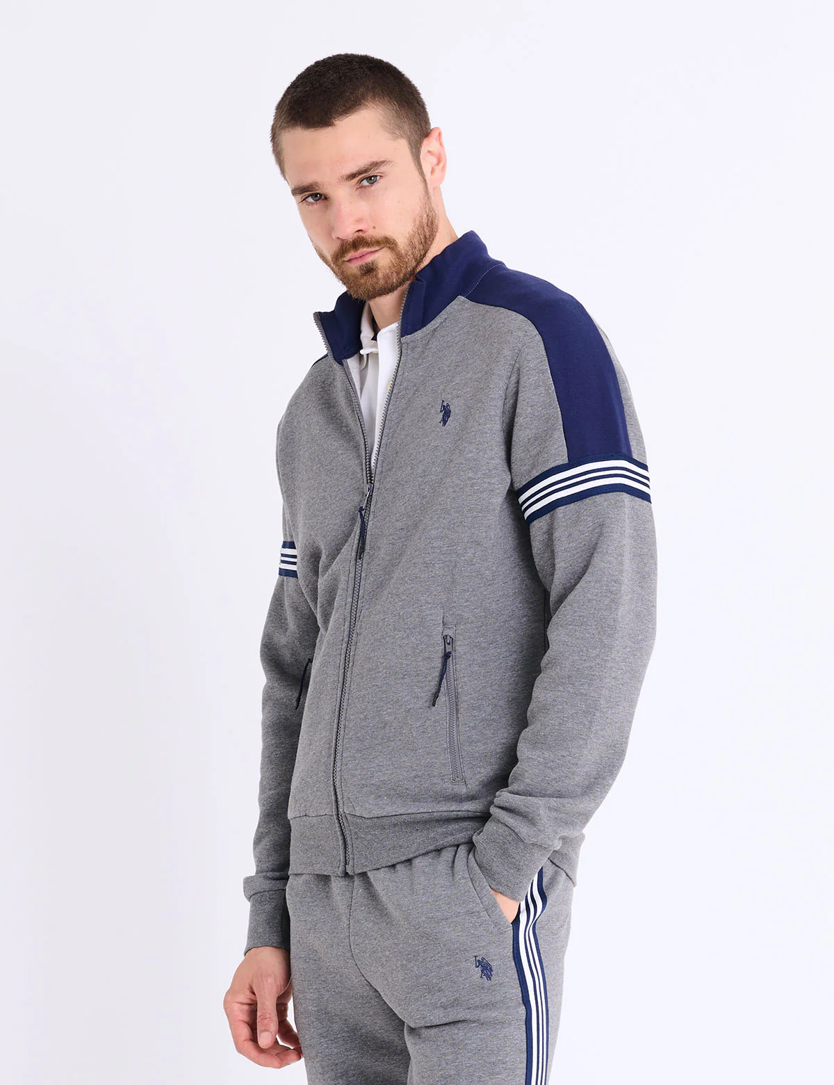TRICOT TAPE FULL ZIP FLEECE TRACK JACKET - Image 4