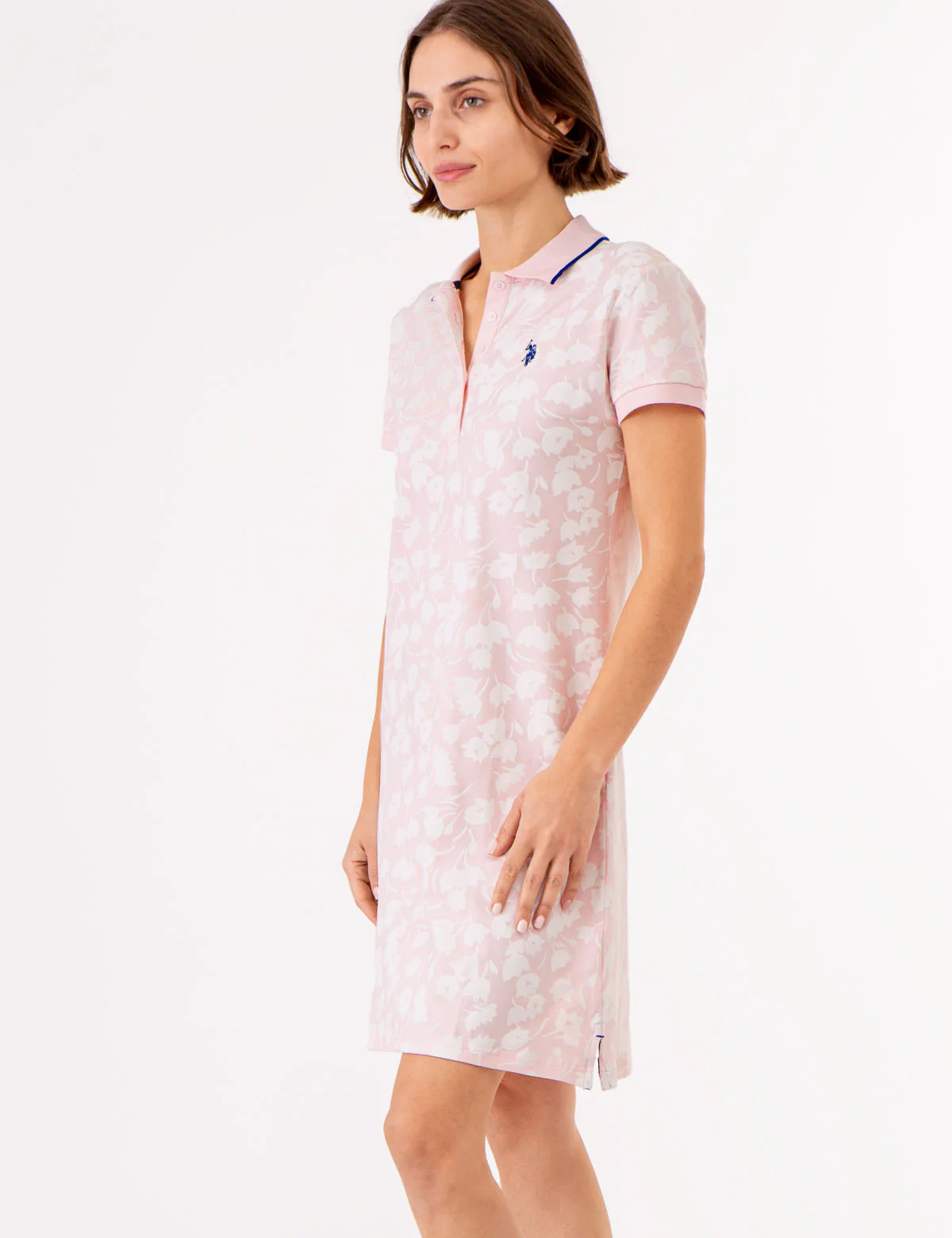 TULIP PRINT TIPPED POLO DRESS - Image 3