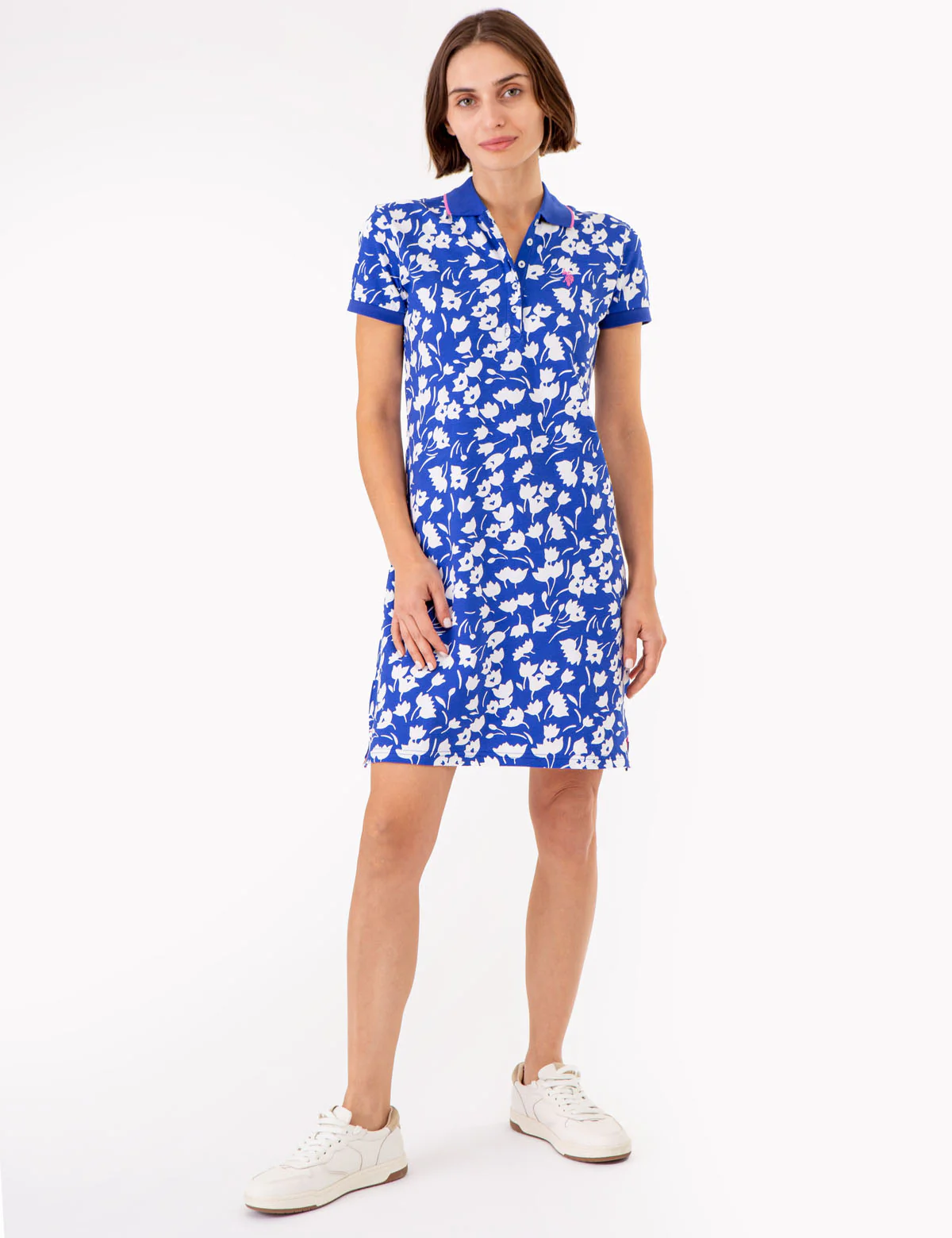 TULIP PRINT TIPPED POLO DRESS - Image 5