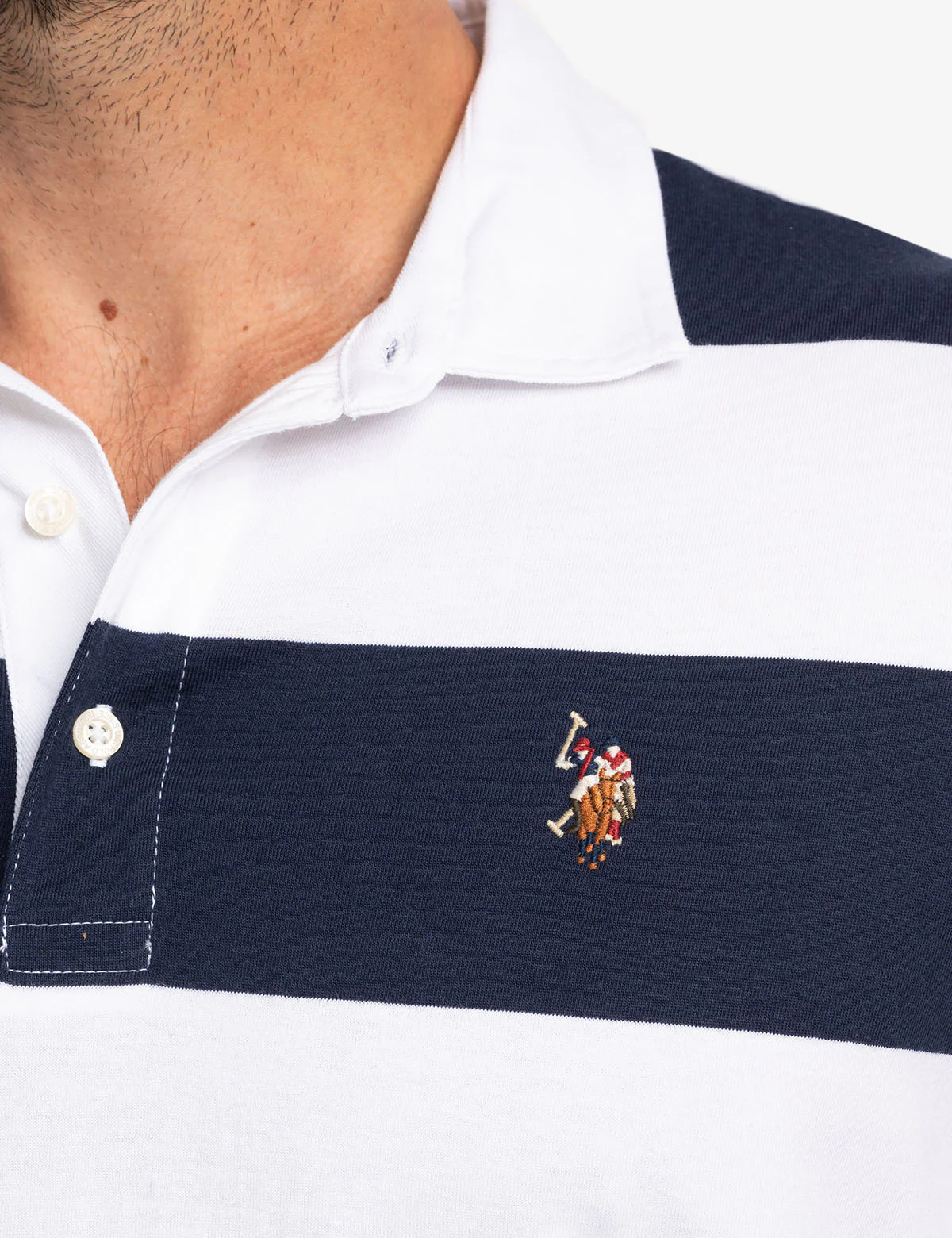 TWILL COLLAR RUGBY STRIPE JERSEY POLO SHIRT - Image 10