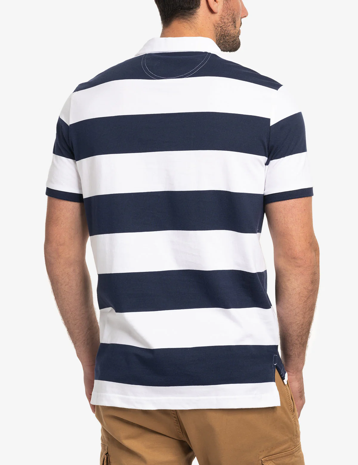 TWILL COLLAR RUGBY STRIPE JERSEY POLO SHIRT - Image 11