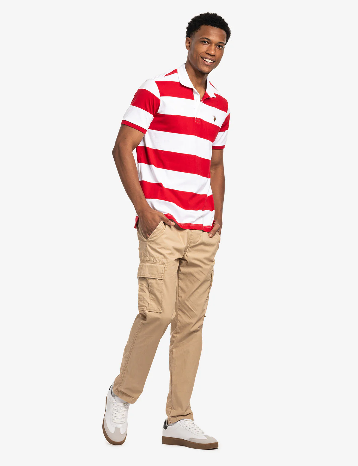 TWILL COLLAR RUGBY STRIPE JERSEY POLO SHIRT - Image 5