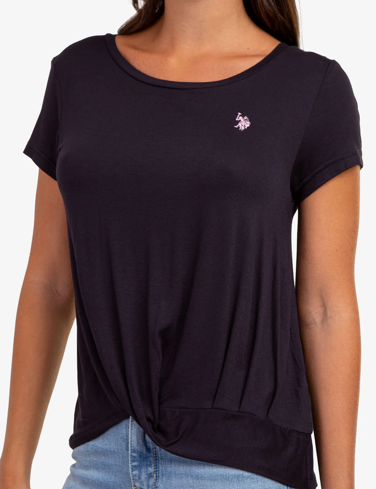 TWIST FRONT CREW NECK T-SHIRT - Image 3
