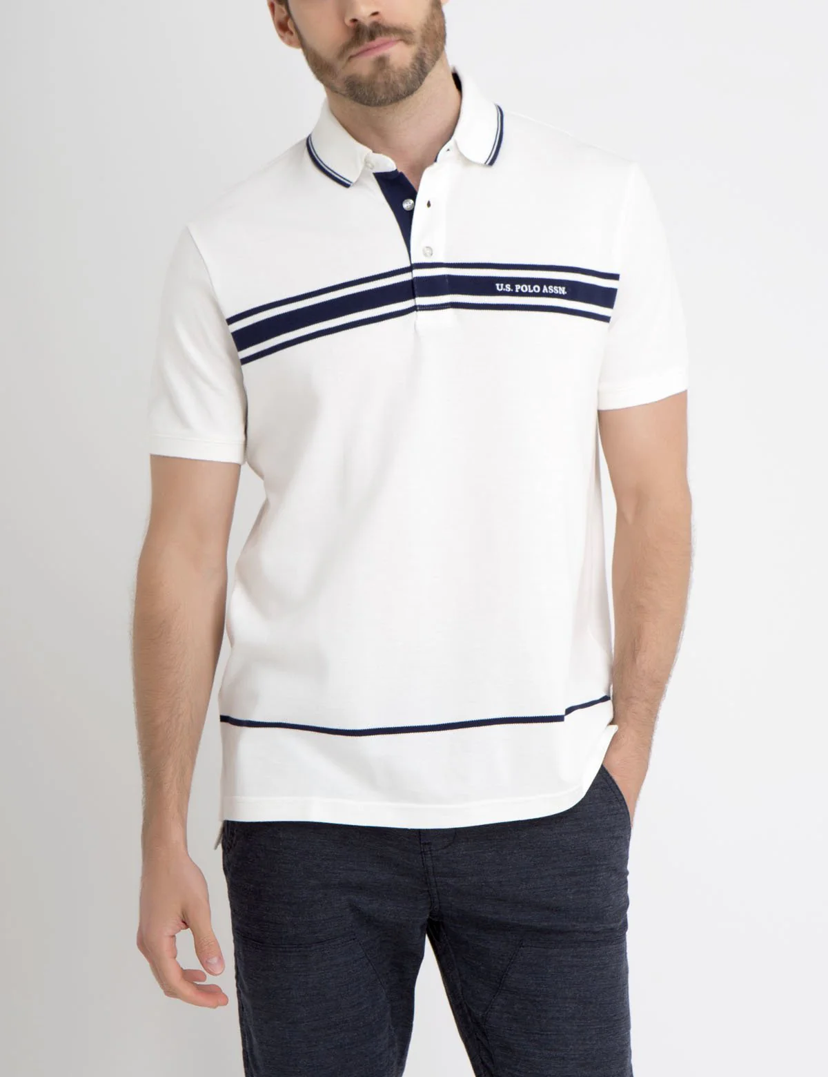 US POLO CHEST STRIPED POLO SHIRT - Image 12