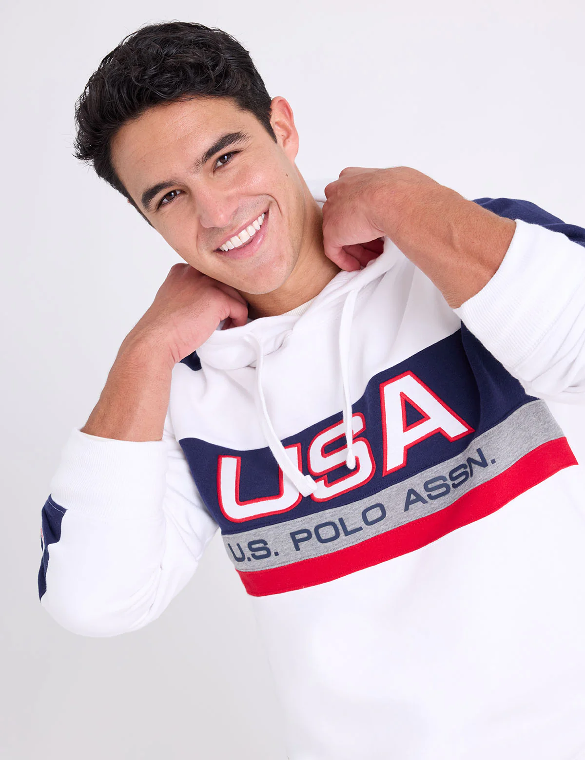 USA APPLIQUE COLOR BLOCK PULLOVER HOODIE - Image 7