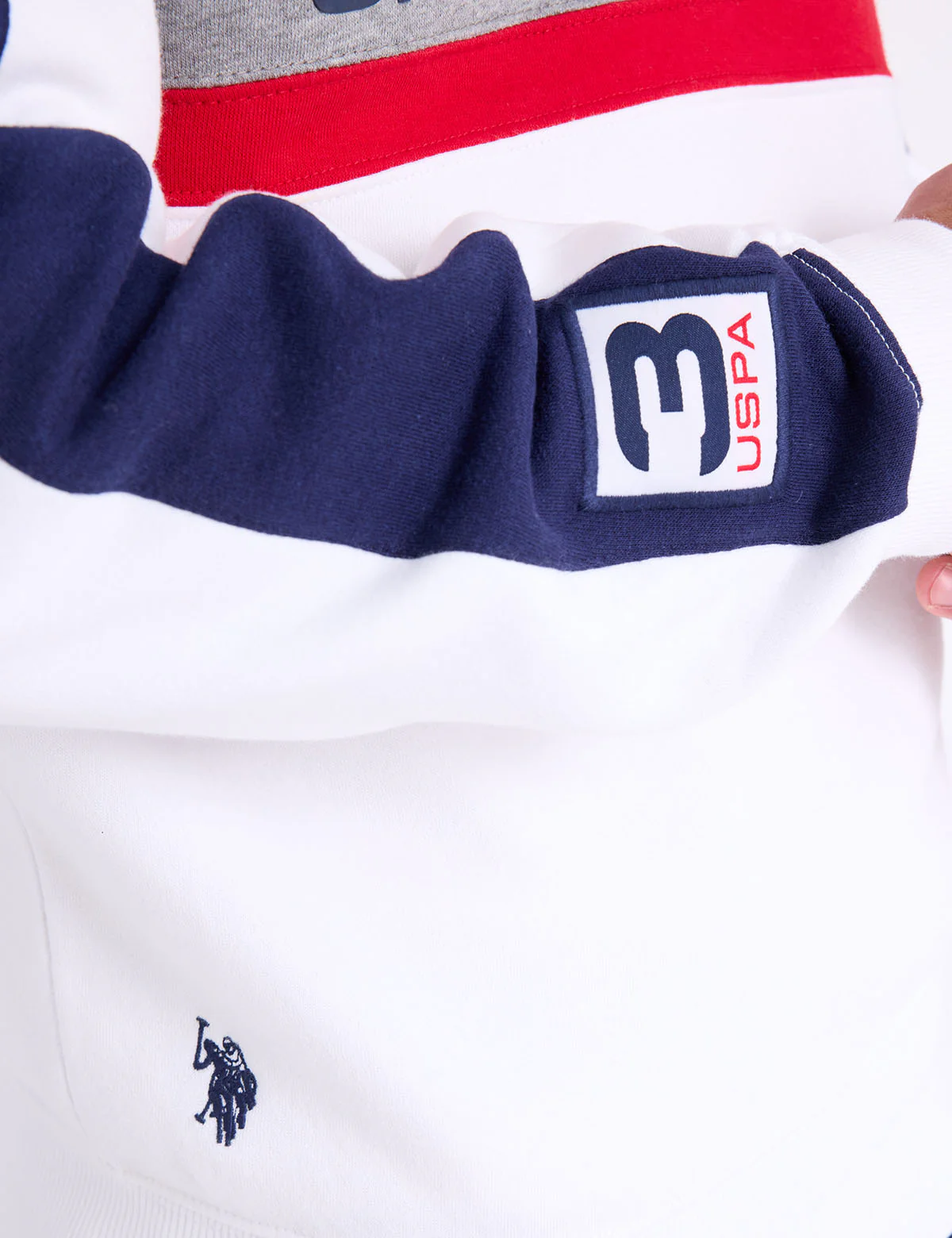 USA APPLIQUE COLOR BLOCK PULLOVER HOODIE - Image 9