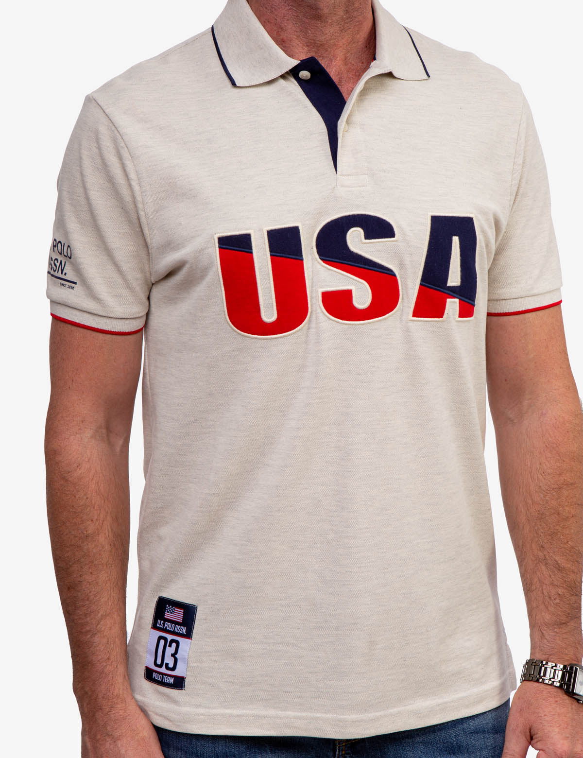 USA APPLIQUED PIQUE POLO SHIRT - Image 5