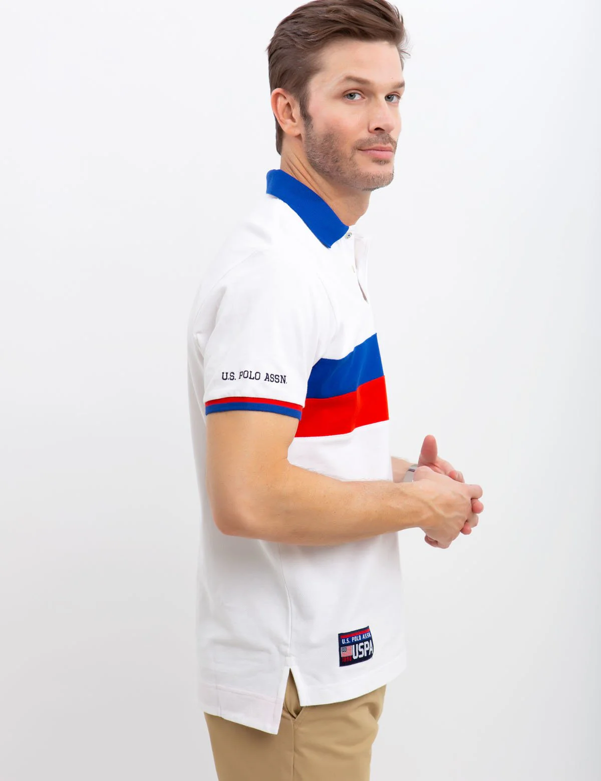 USA CHEST STRIPED POLO SHIRT - Image 15