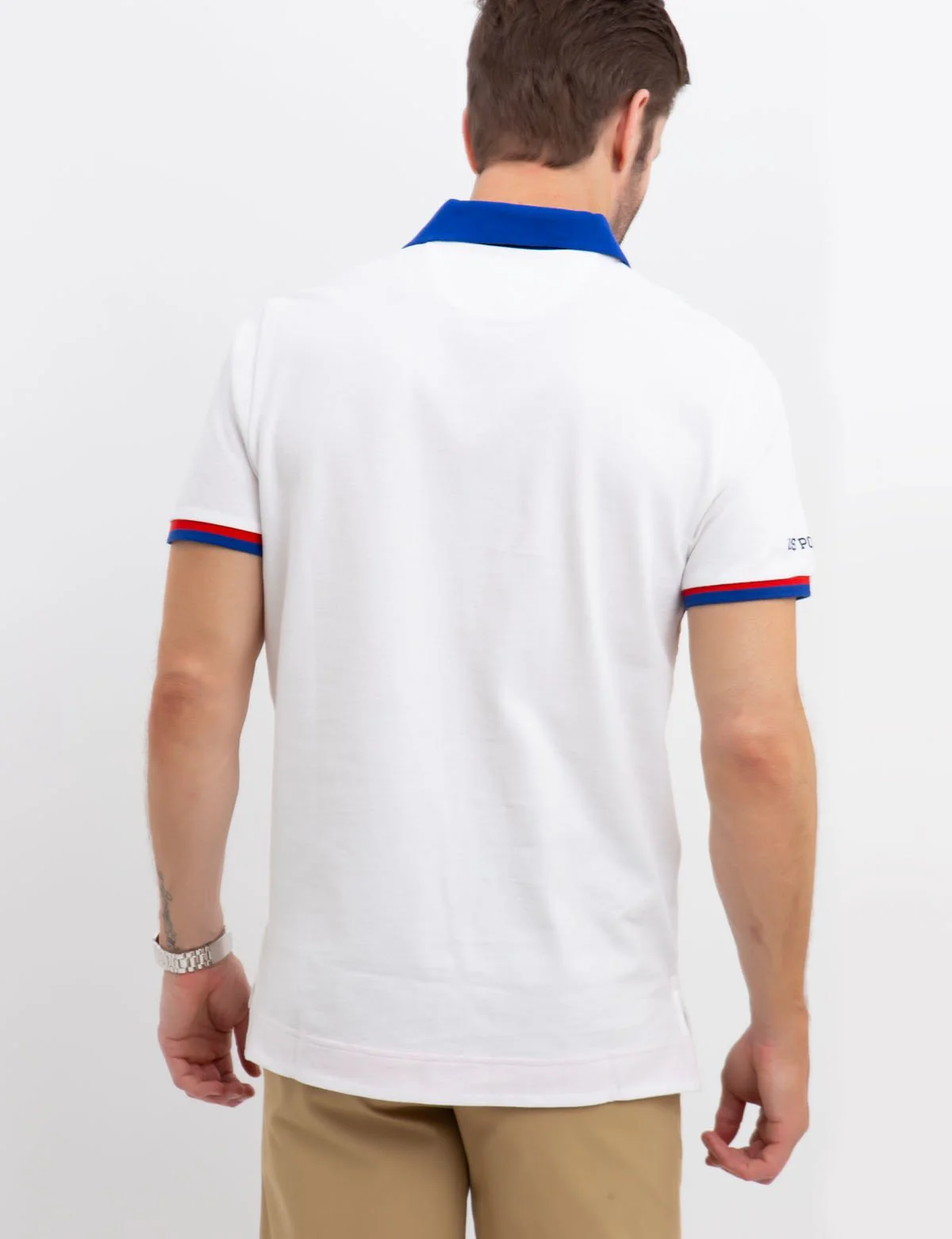 USA CHEST STRIPED POLO SHIRT - Image 8