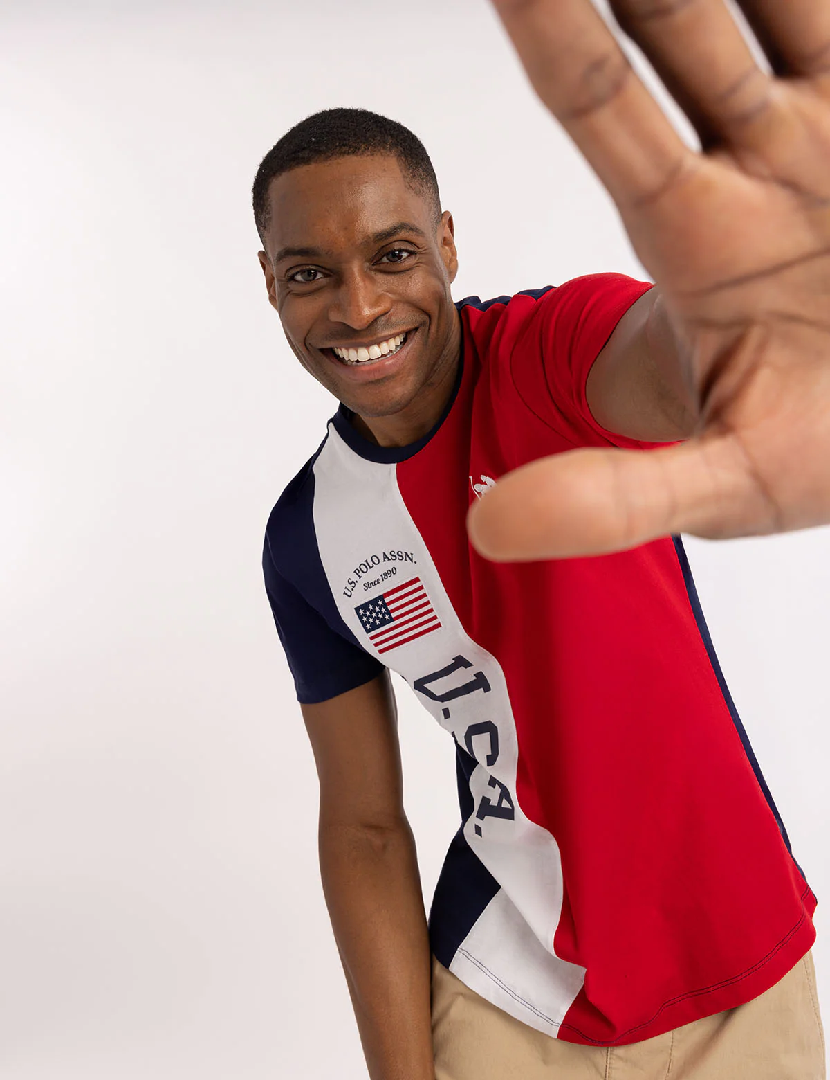 USA COLOR BLOCK JERSEY T-SHIRT