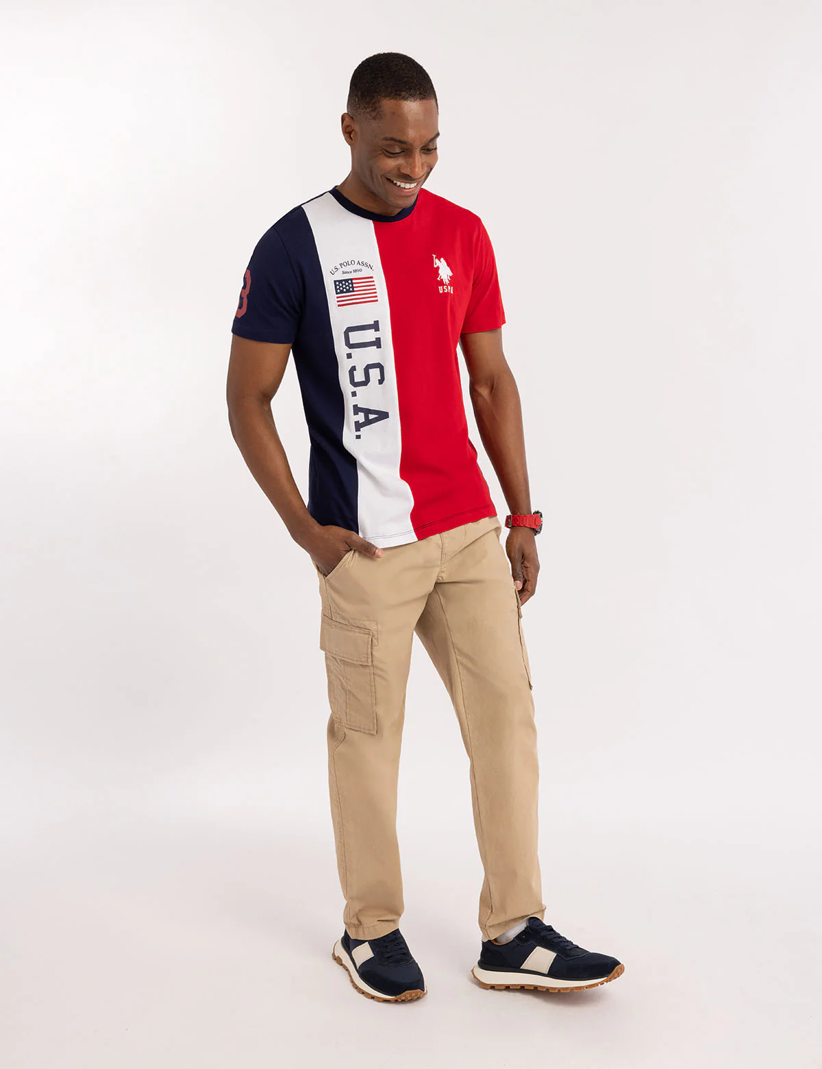 USA COLOR BLOCK JERSEY T-SHIRT - Image 3