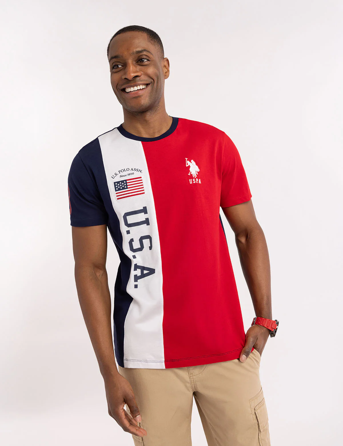 USA COLOR BLOCK JERSEY T-SHIRT - Image 8
