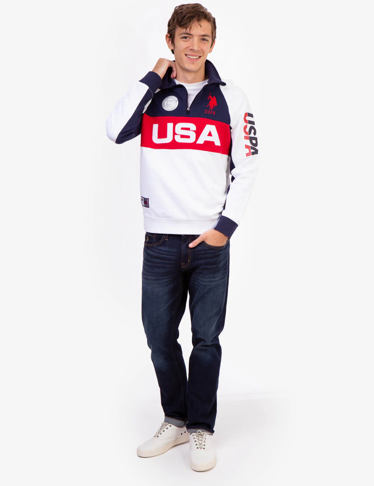 USA COLORBLOCK QUARTER ZIP PULLOVER - Image 3
