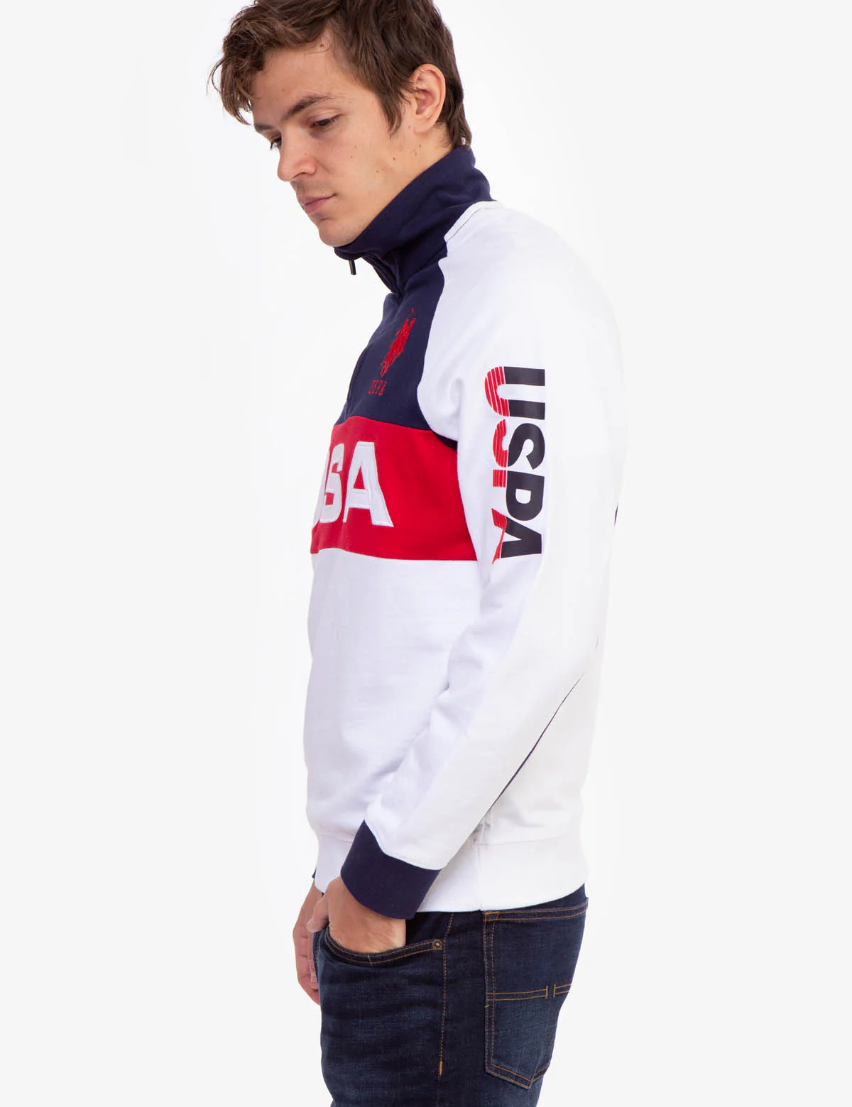 USA COLORBLOCK QUARTER ZIP PULLOVER - Image 4