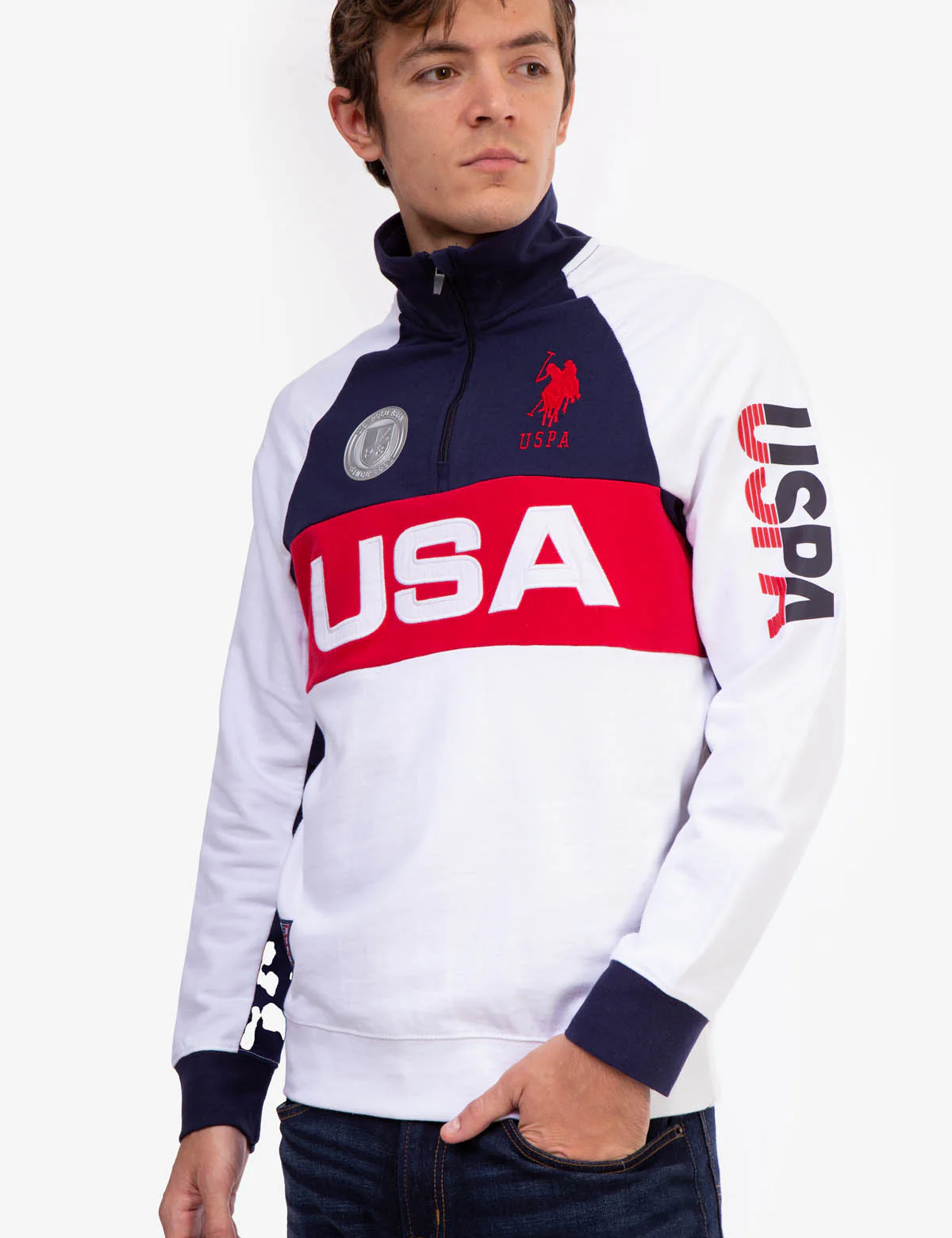 USA COLORBLOCK QUARTER ZIP PULLOVER - Image 6