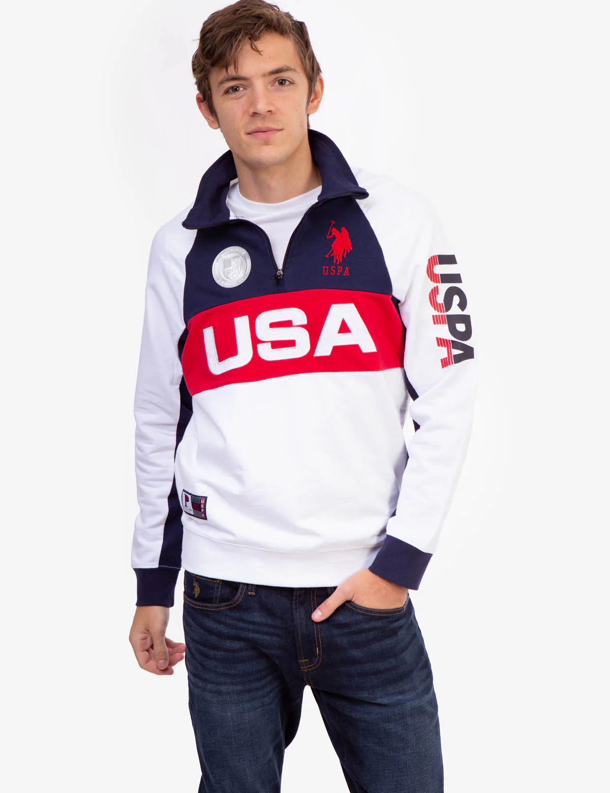 USA COLORBLOCK QUARTER ZIP PULLOVER - Image 9
