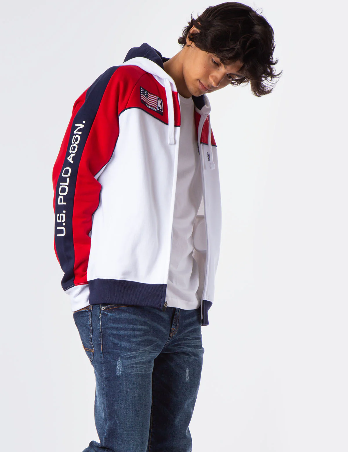 USA COLORBLOCK ZIP UP HOODED SWEATSHRIT - Image 10