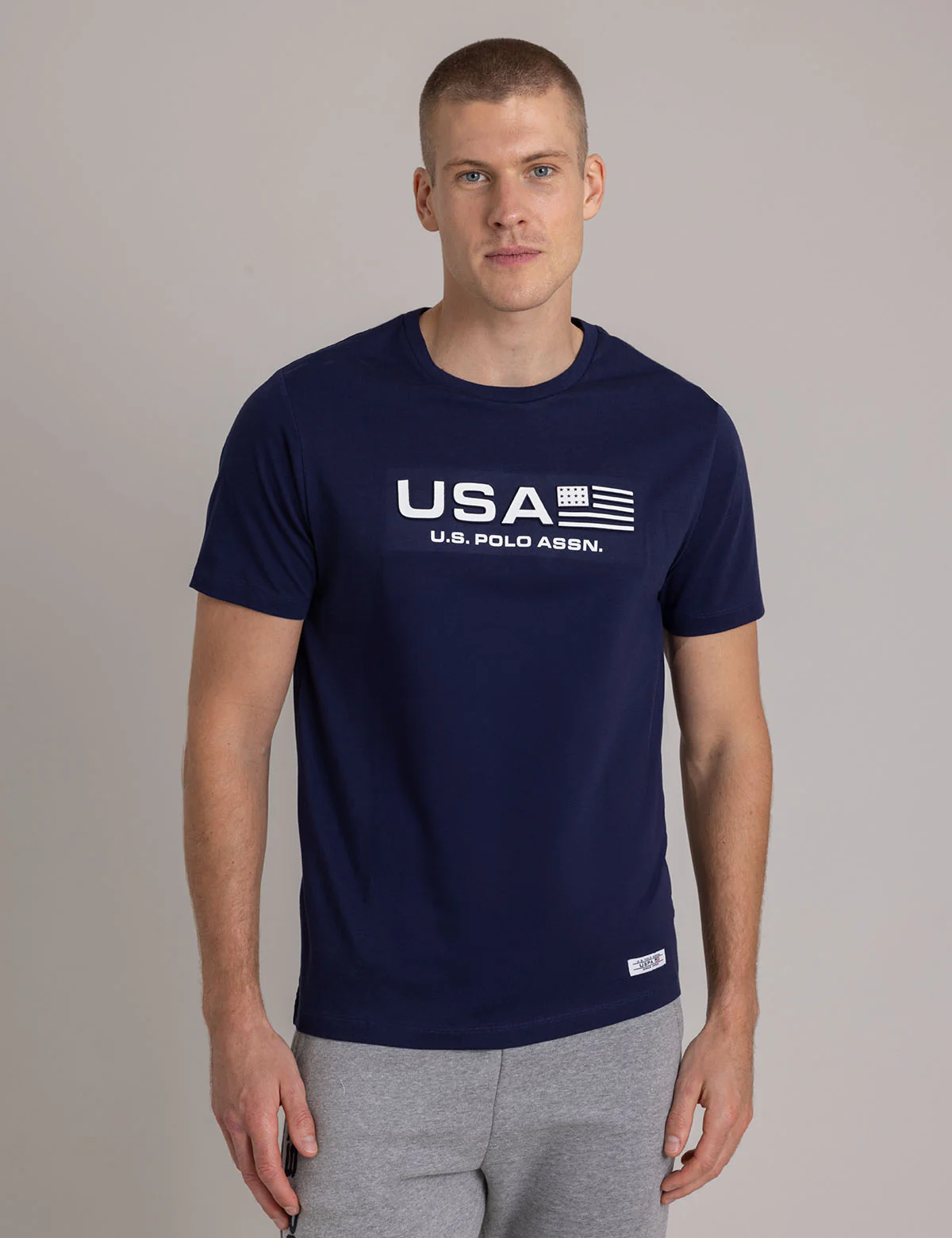 USA EMBOSSED PRINT JERSEY T-SHIRT