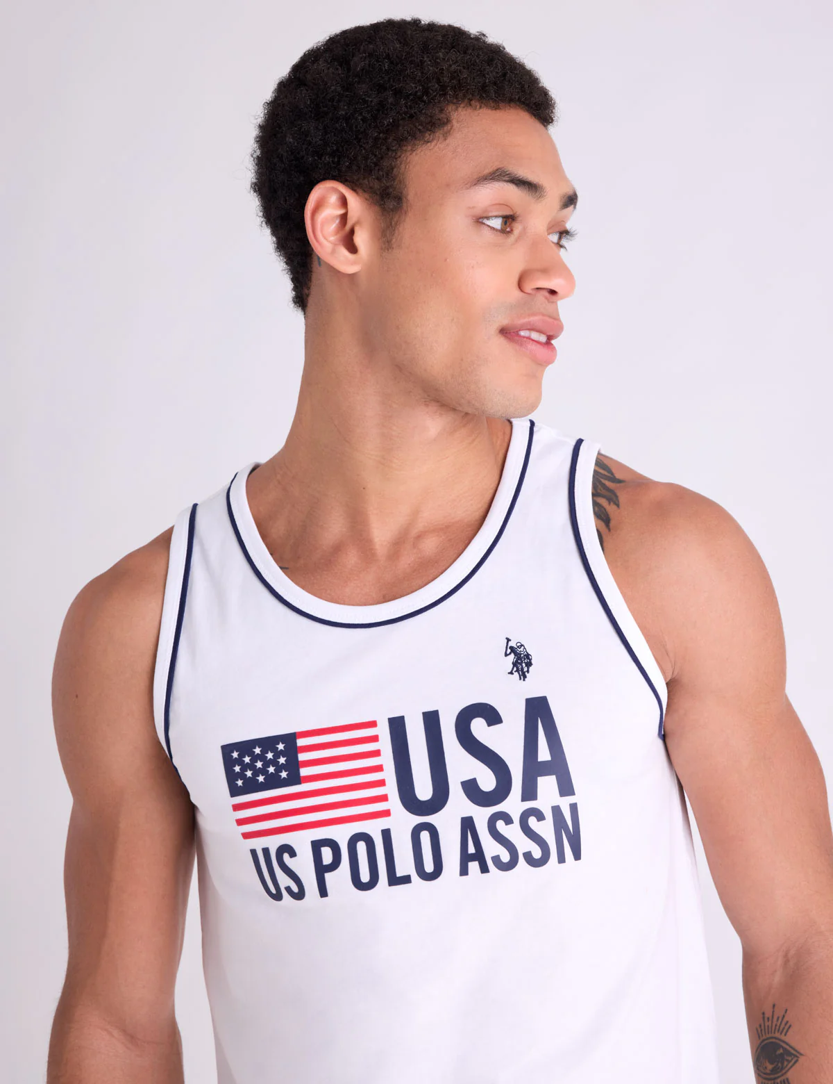 USA GRAPHIC PRINT TANK WITH PIPING DETAIL - Image 2