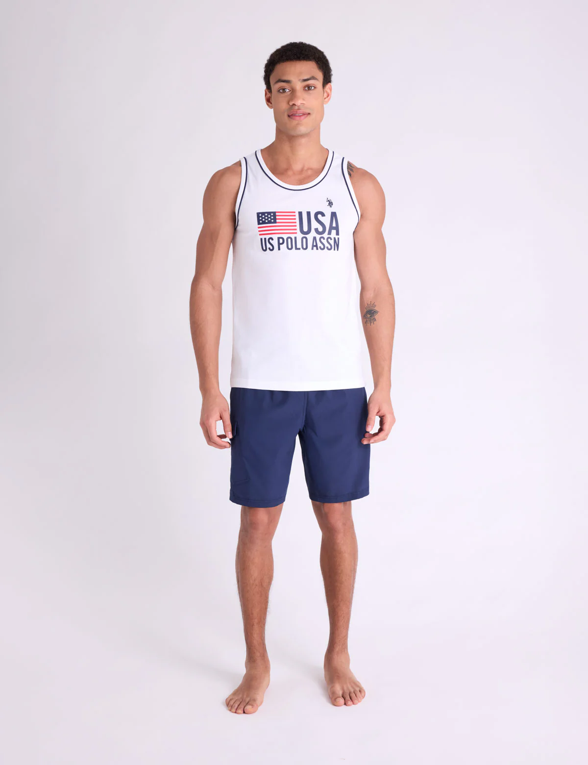 USA GRAPHIC PRINT TANK WITH PIPING DETAIL - Image 3