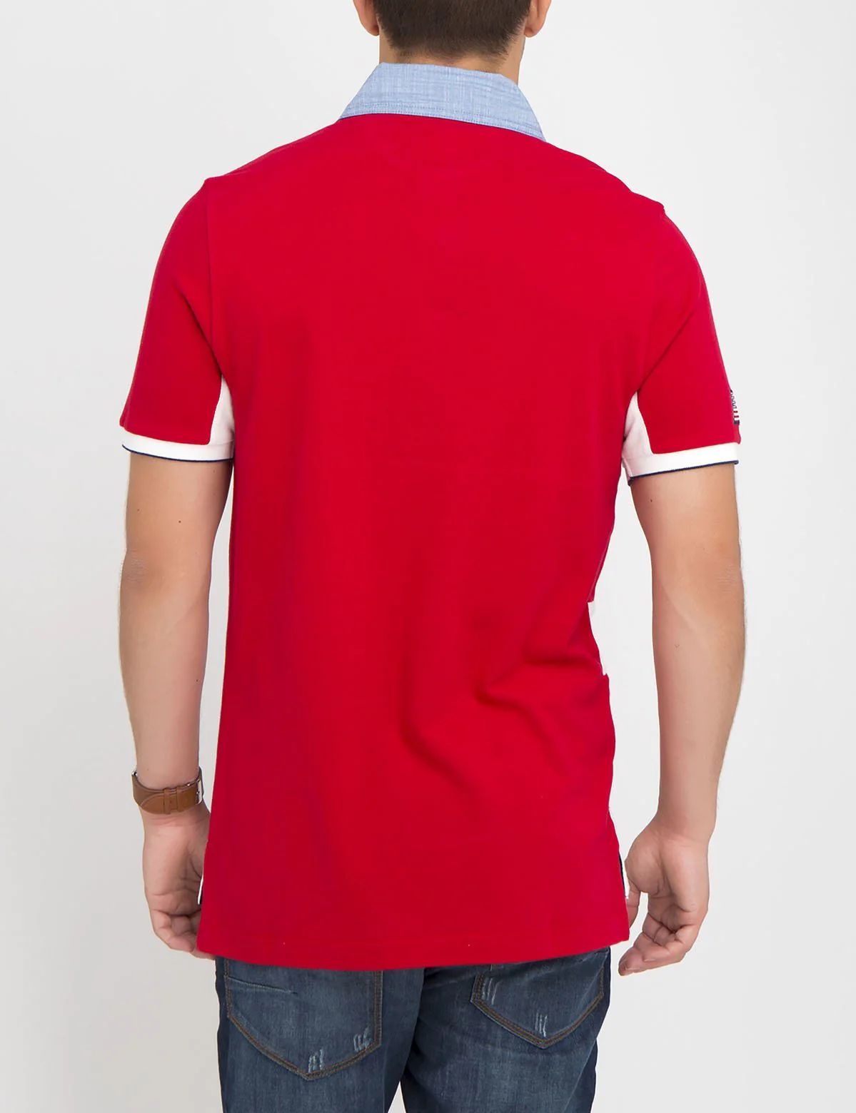 USA OXFORD COLLAR STRIPED POLO SHIRT - Image 25