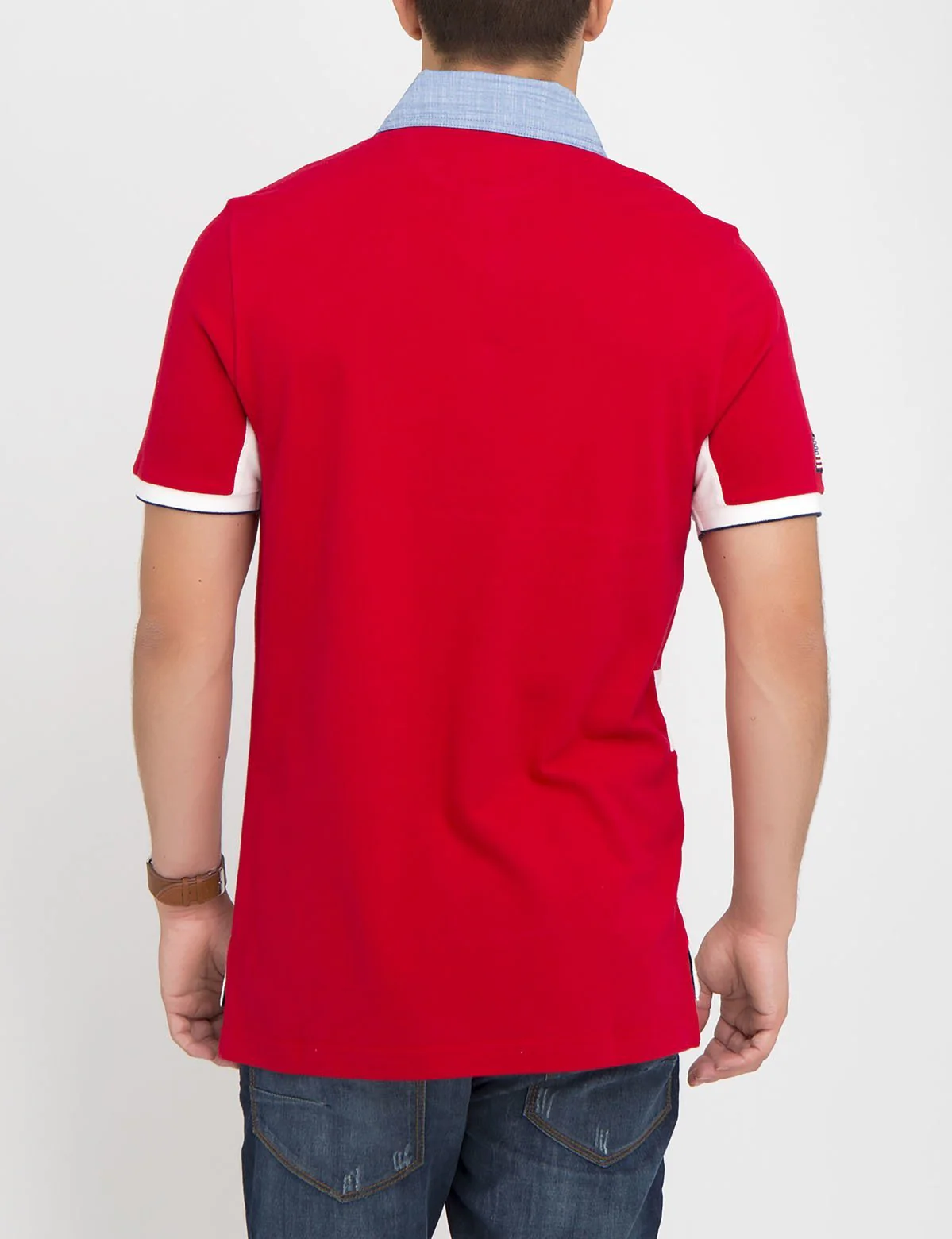 USA OXFORD COLLAR STRIPED POLO SHIRT - Image 3