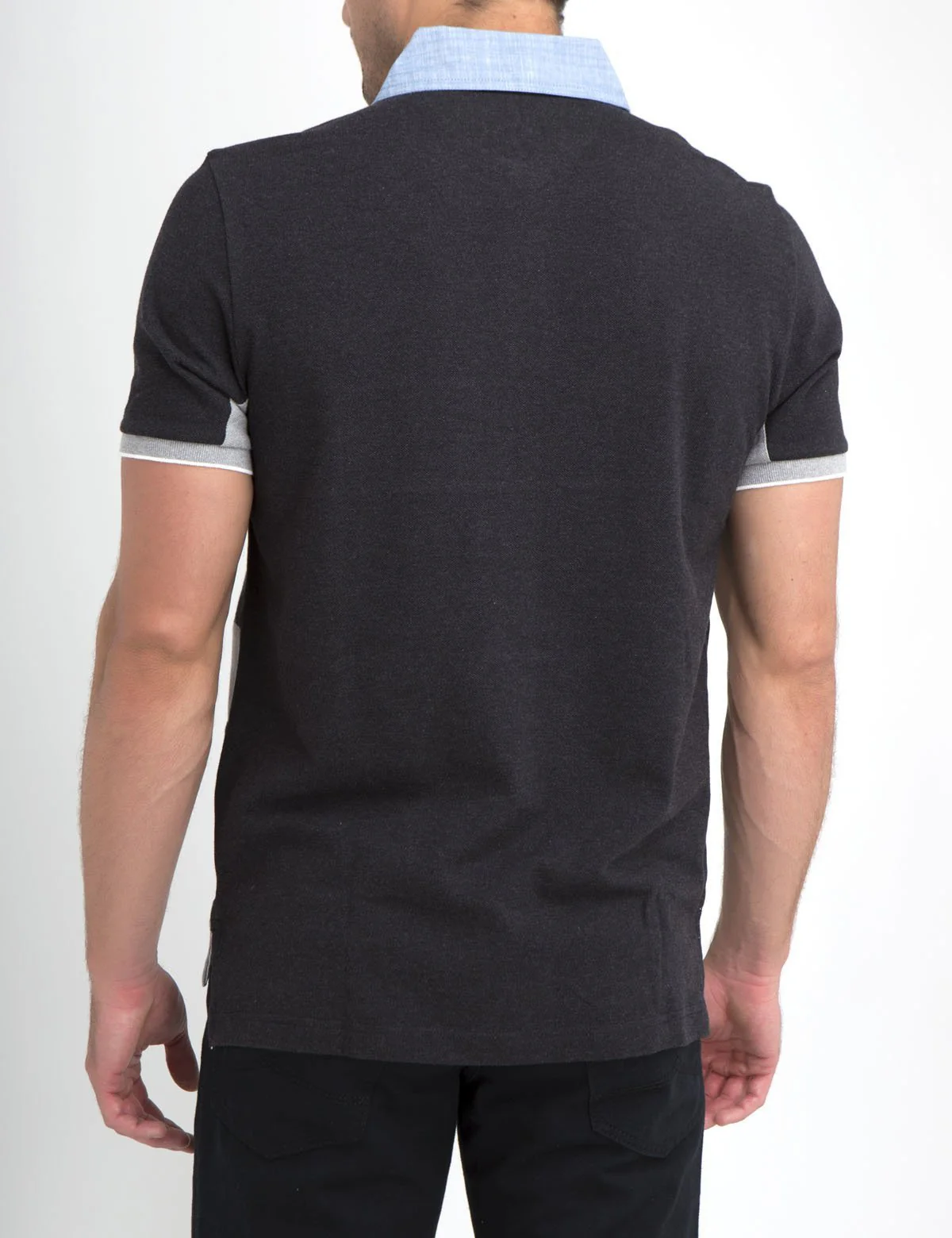 USA OXFORD COLLAR STRIPED POLO SHIRT - Image 7