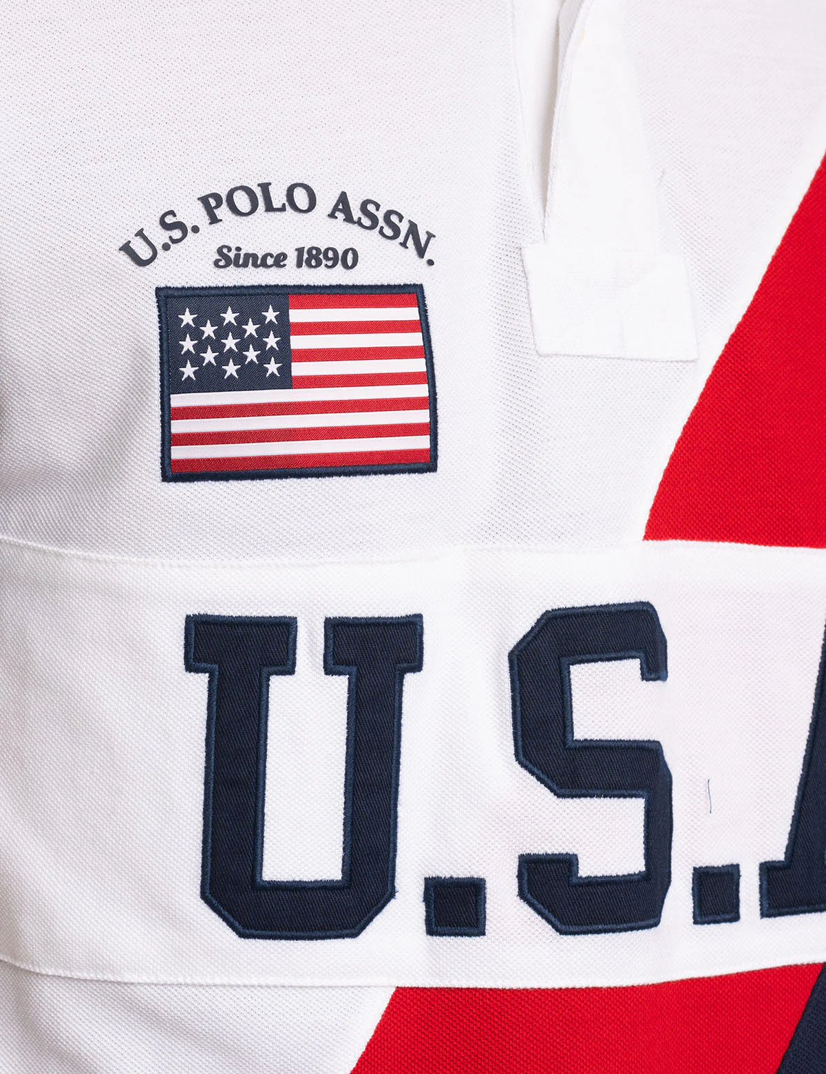 USA SASH COLOR BLOCK PIQUE POLO SHIRT - Image 4