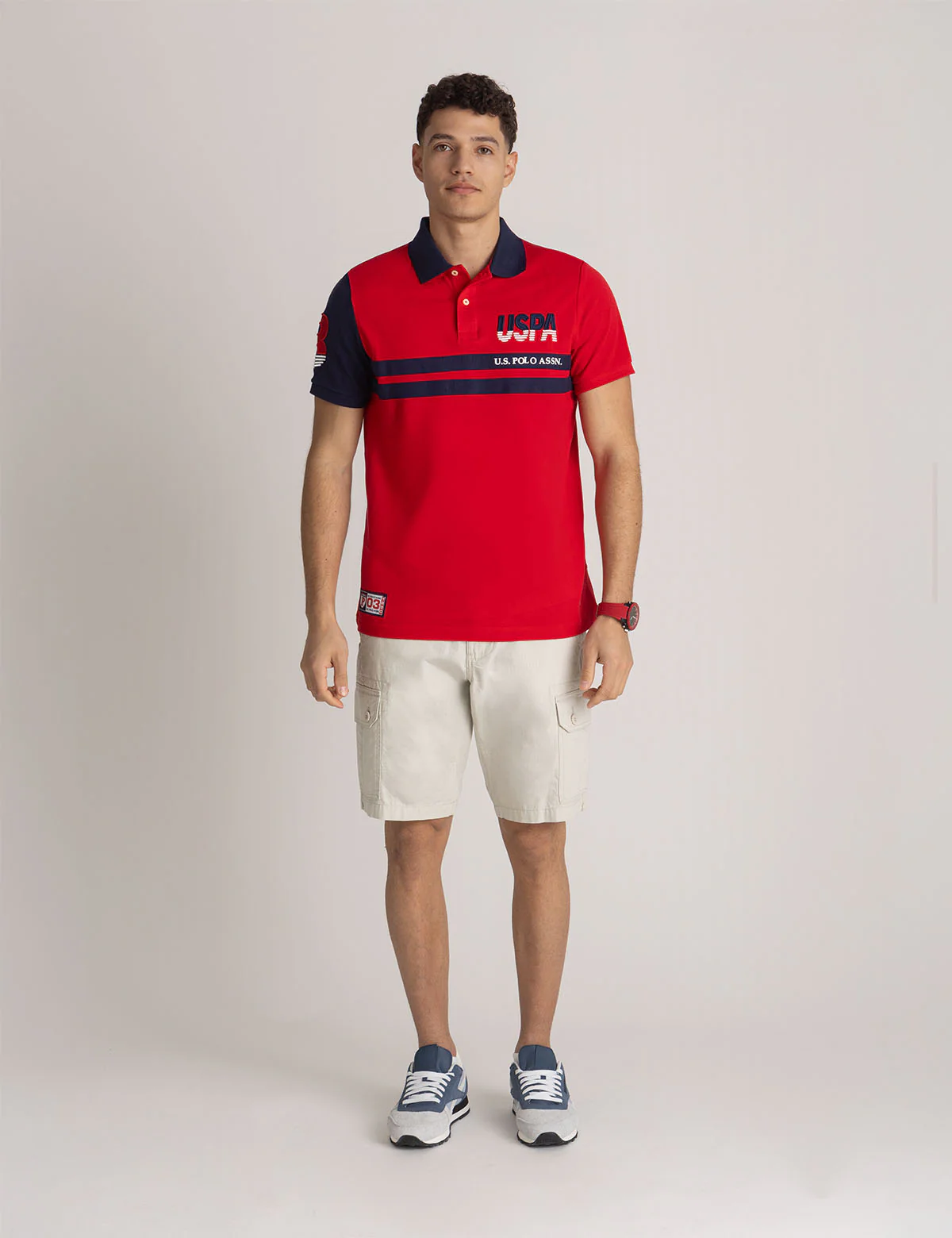 USPA COLOR BLOCK PIQUE POLO SHIRT - Image 10